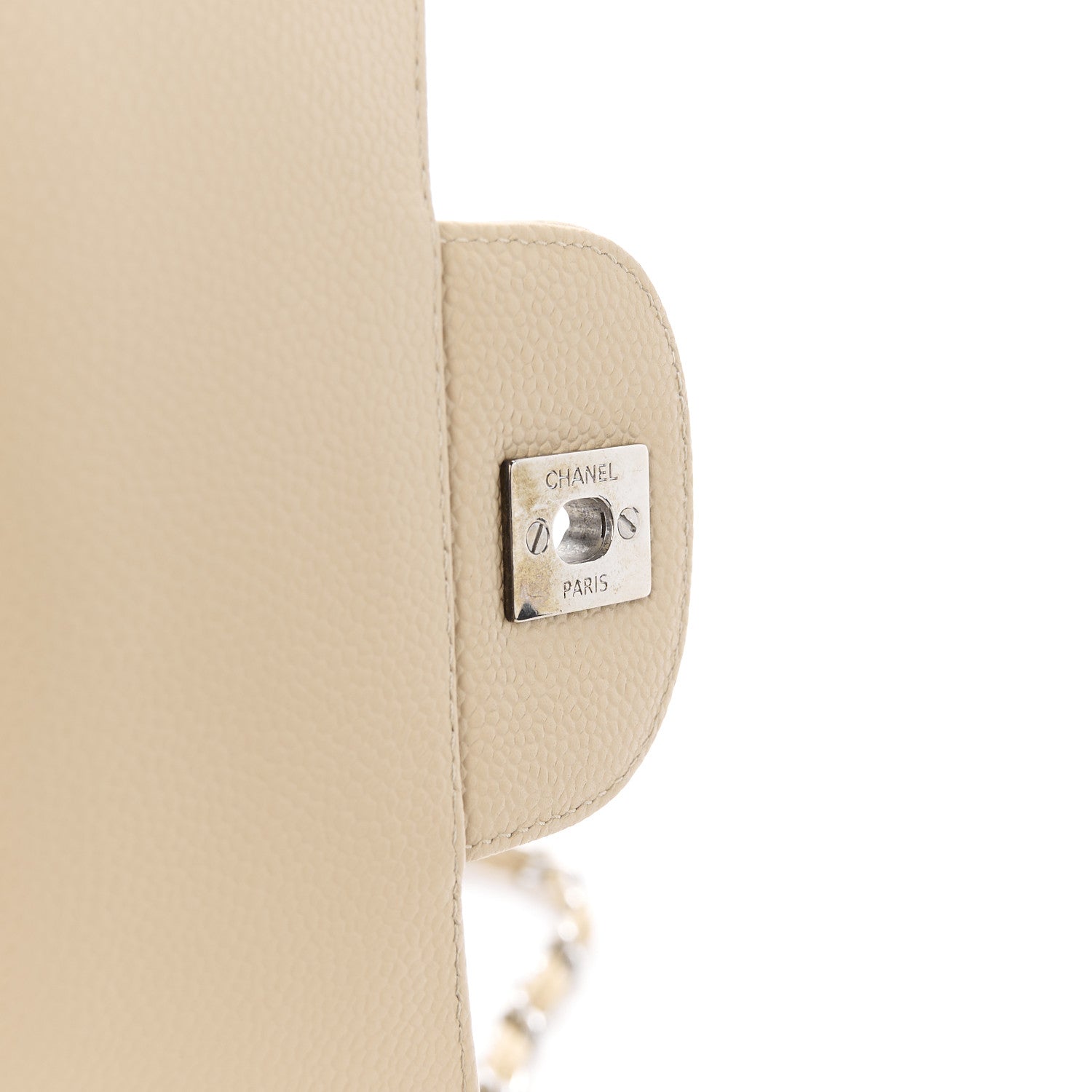 Caviar Quilted Jumbo Single Flap Beige Clair