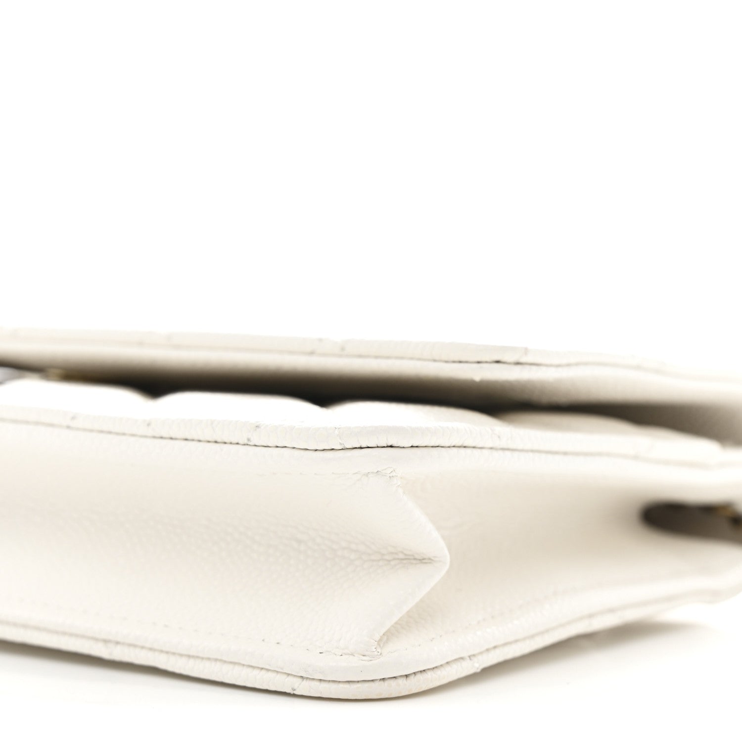 Caviar Quilted Wallet On Chain WOC White