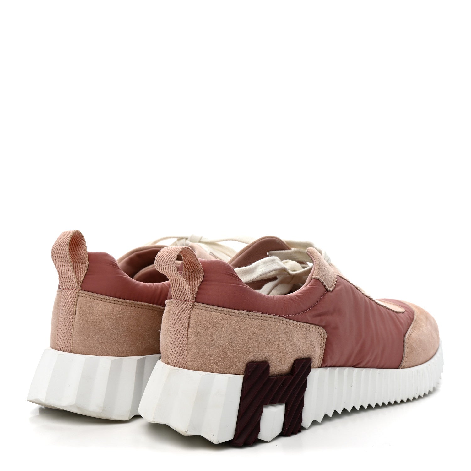 Parachute Fabric Suede Goatskin Bouncing Sneakers  Rose Rose Opaline