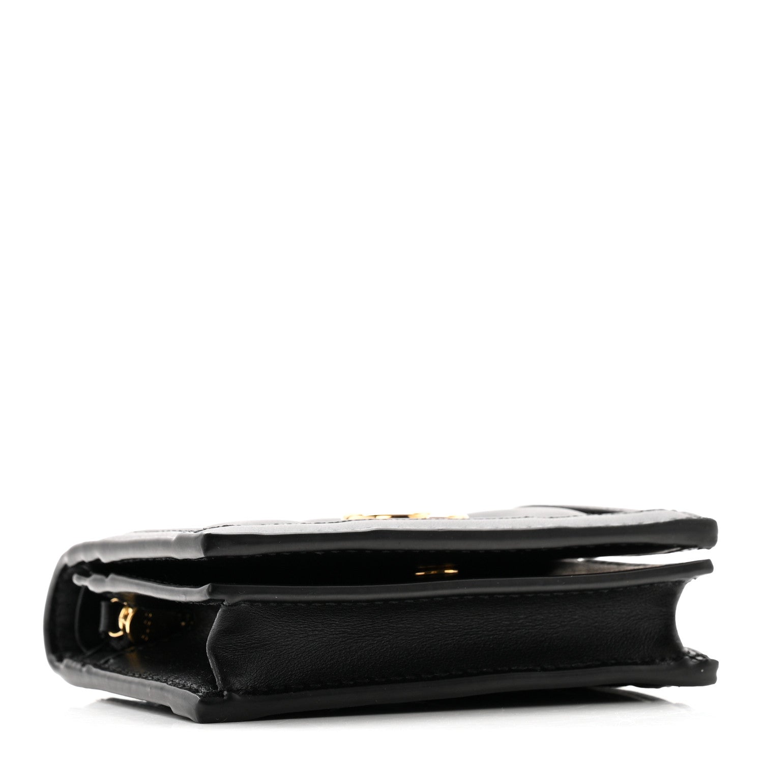 Calfskin GG Matelasse Card Case Wallet Black