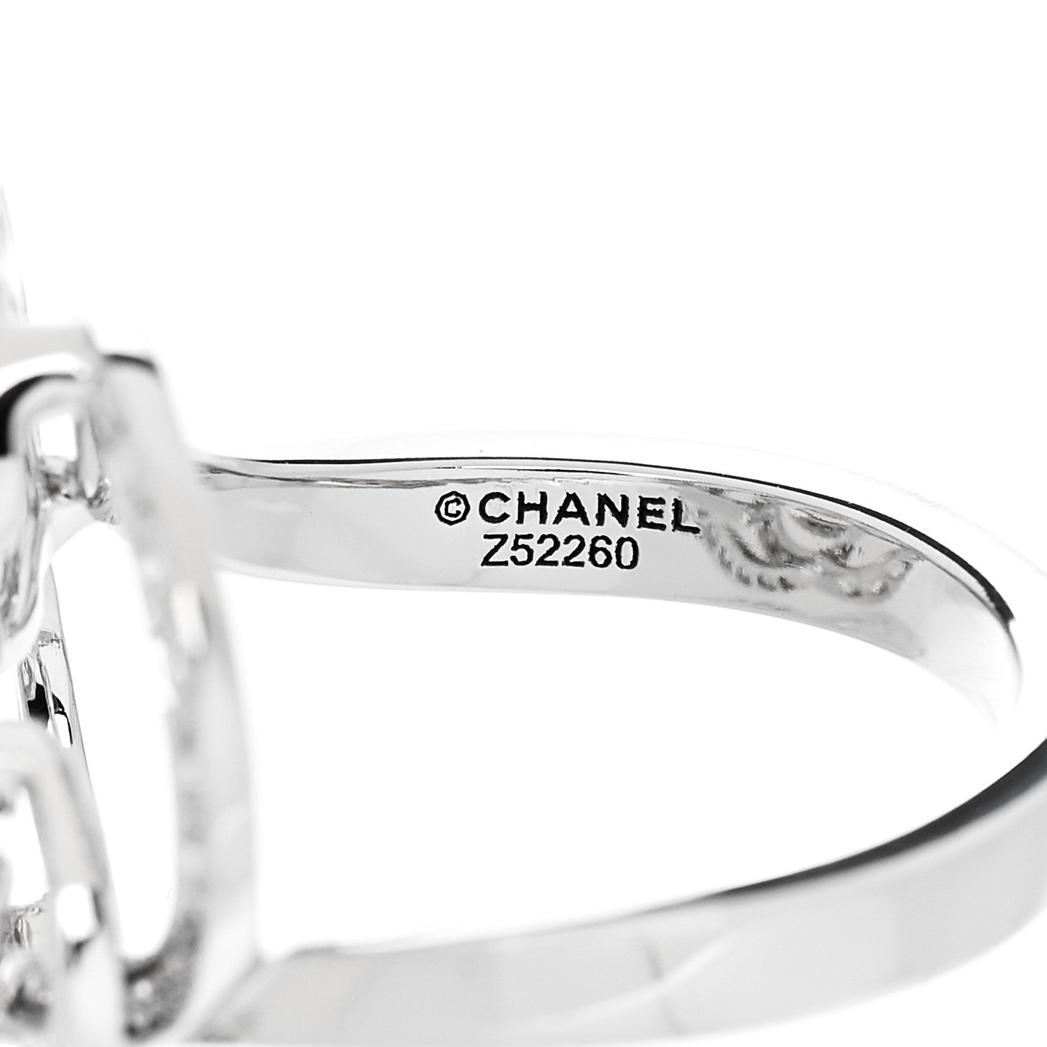 18K White Gold Diamond Fil de Camelia Ring 48 4.5