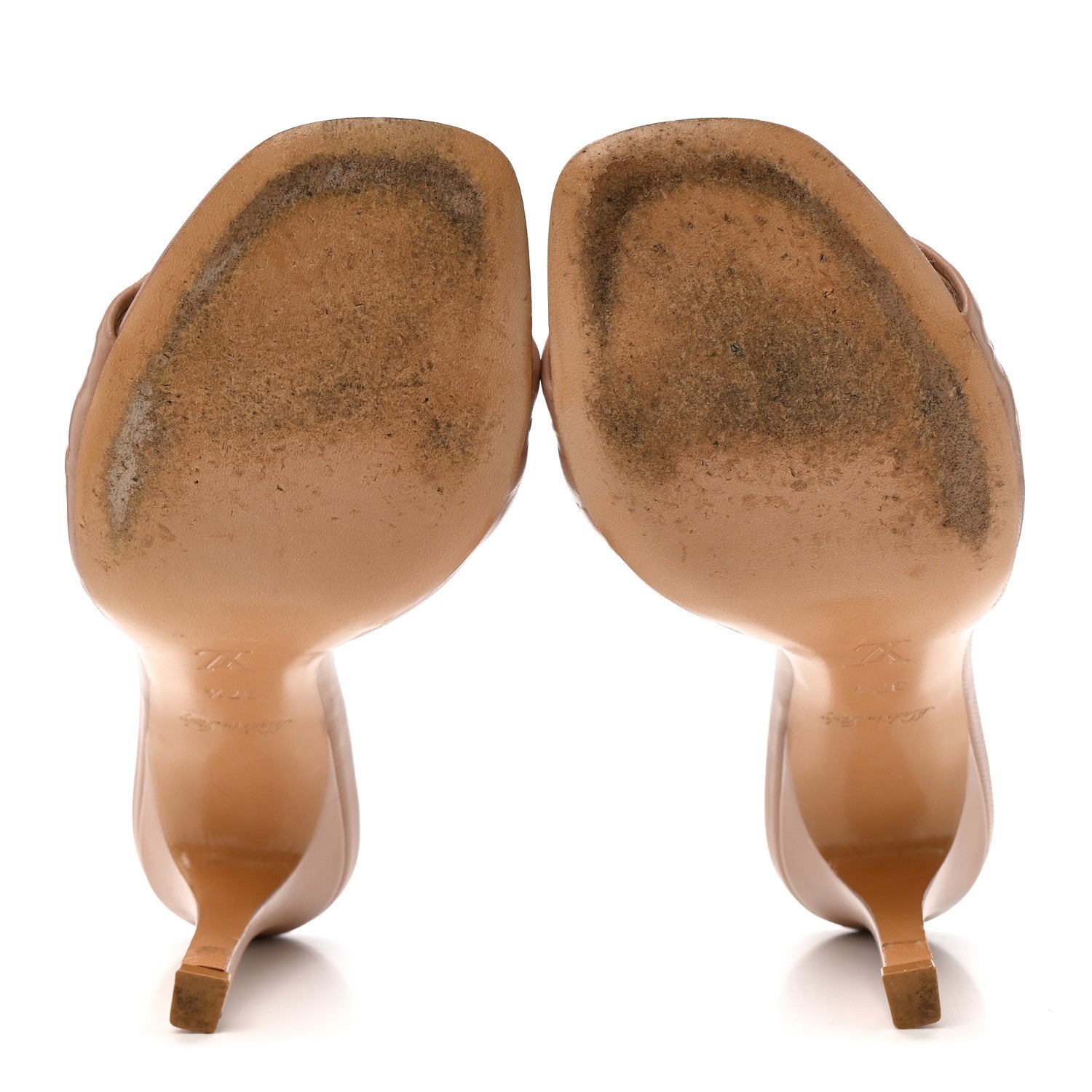 Lambskin Embossed Monogram Revival Mules 37.5 Peche Beige