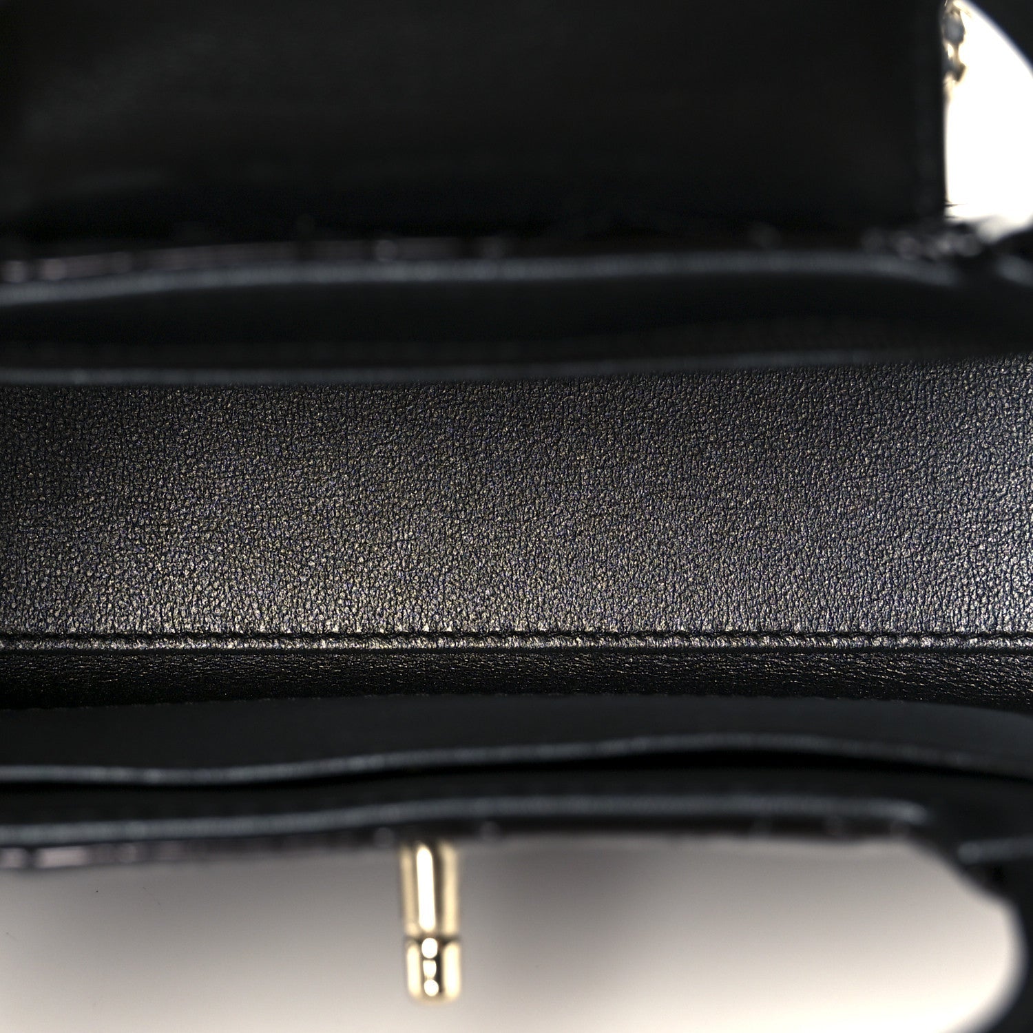 Mirror Calfskin Quilted Nano Kelly Shopper Black