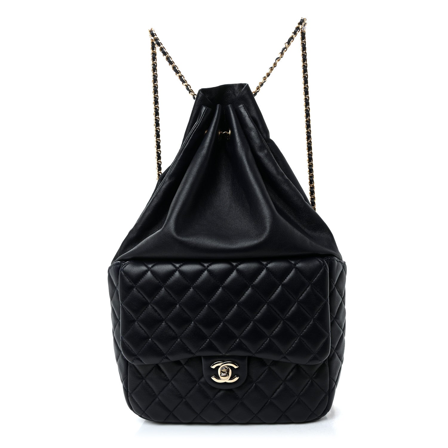Lambskin Quilted Large In Seoul Backpack Navy