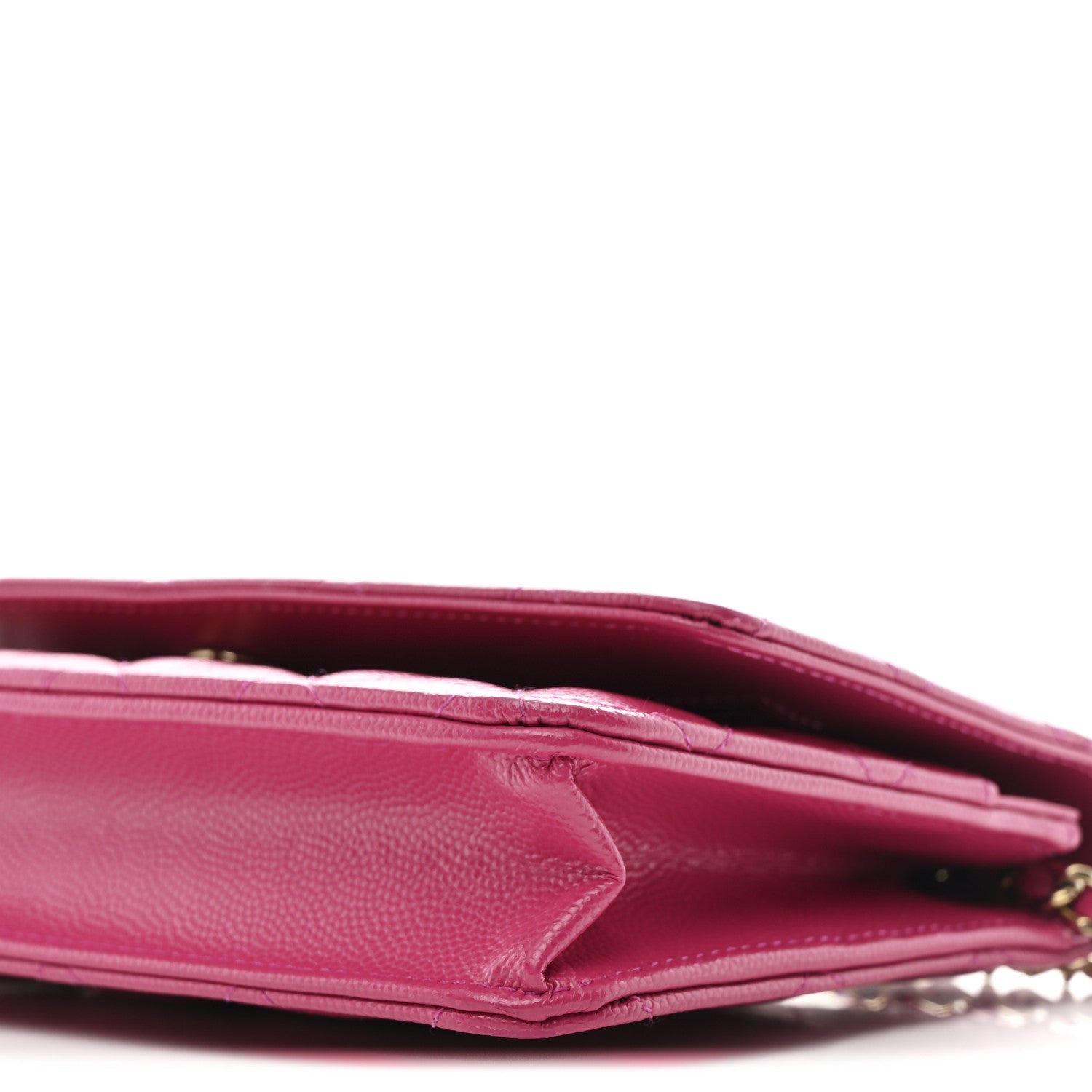 Caviar Quilted Wallet On Chain WOC Dark Pink