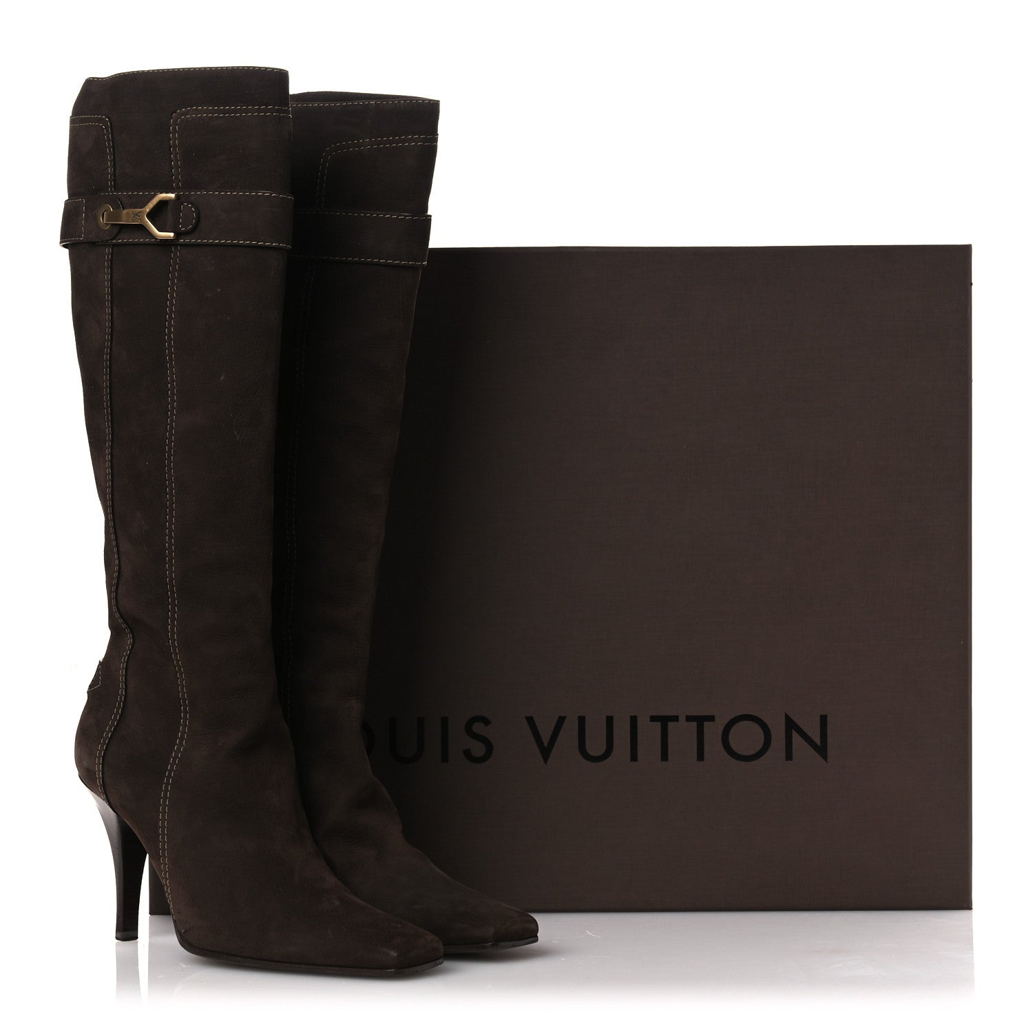 Suede High Boots 40 Brown
