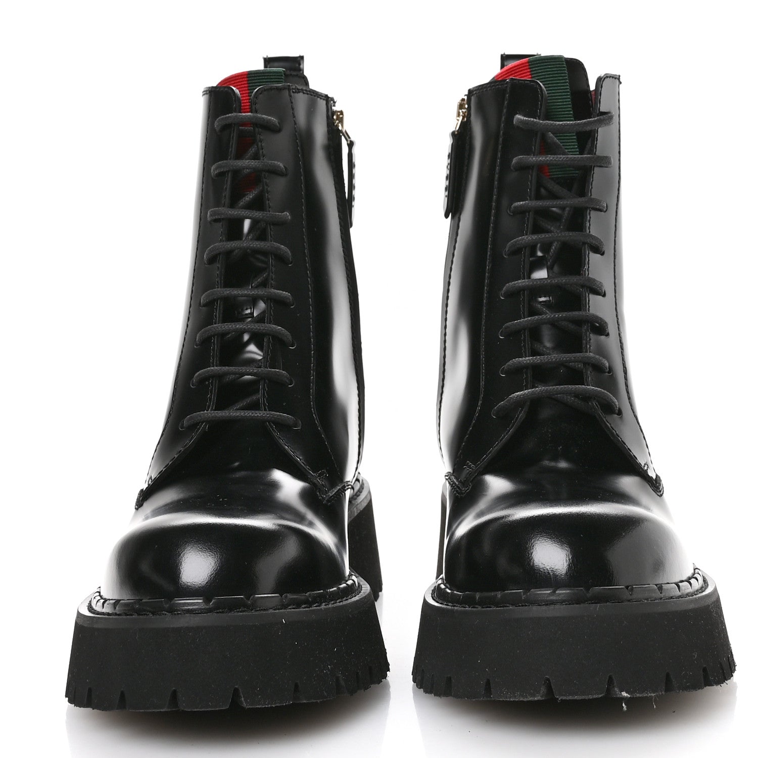 Spice Lux Nappa Web Combat Boots 40 Black