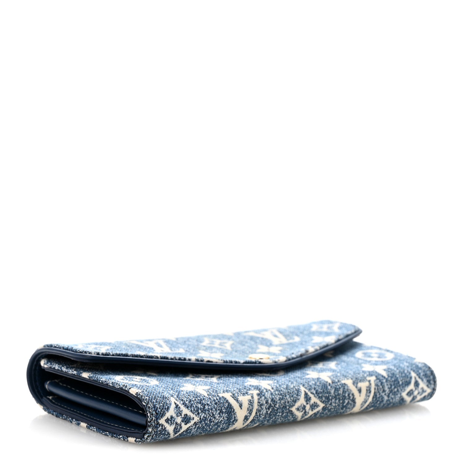Monogram Jacquard Denim Sarah Wallet Bleu