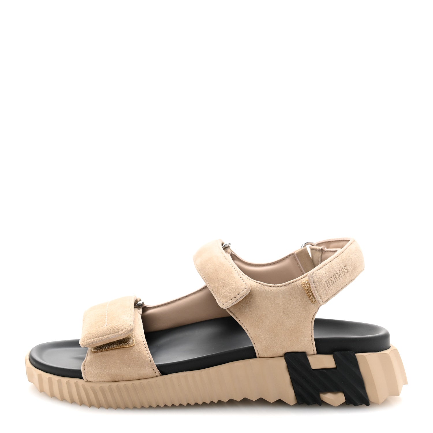 Suede Goatskin Junior Sandals 38 Beige Camel