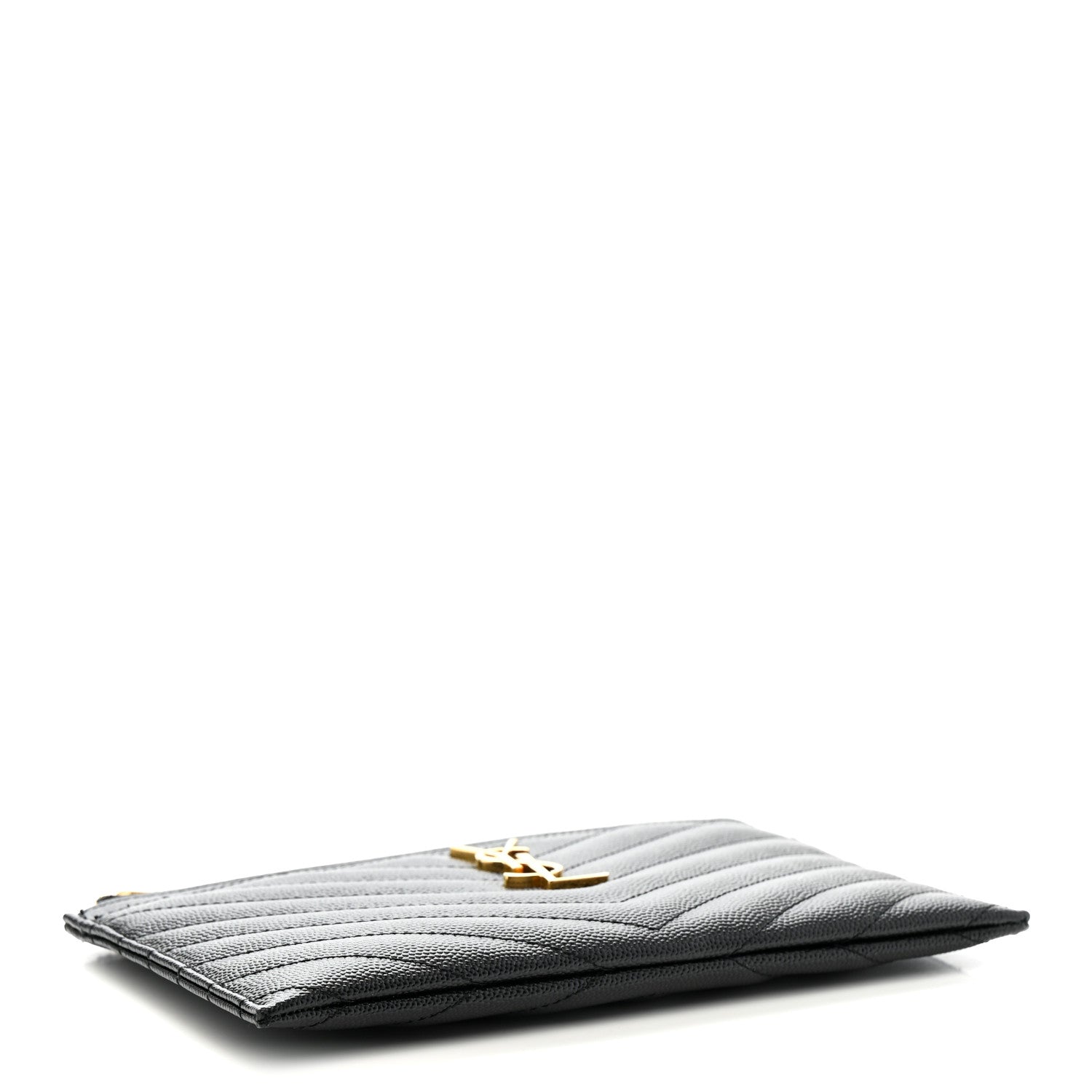 Grain De Poudre Chevron Monogram Bill Pouch Black
