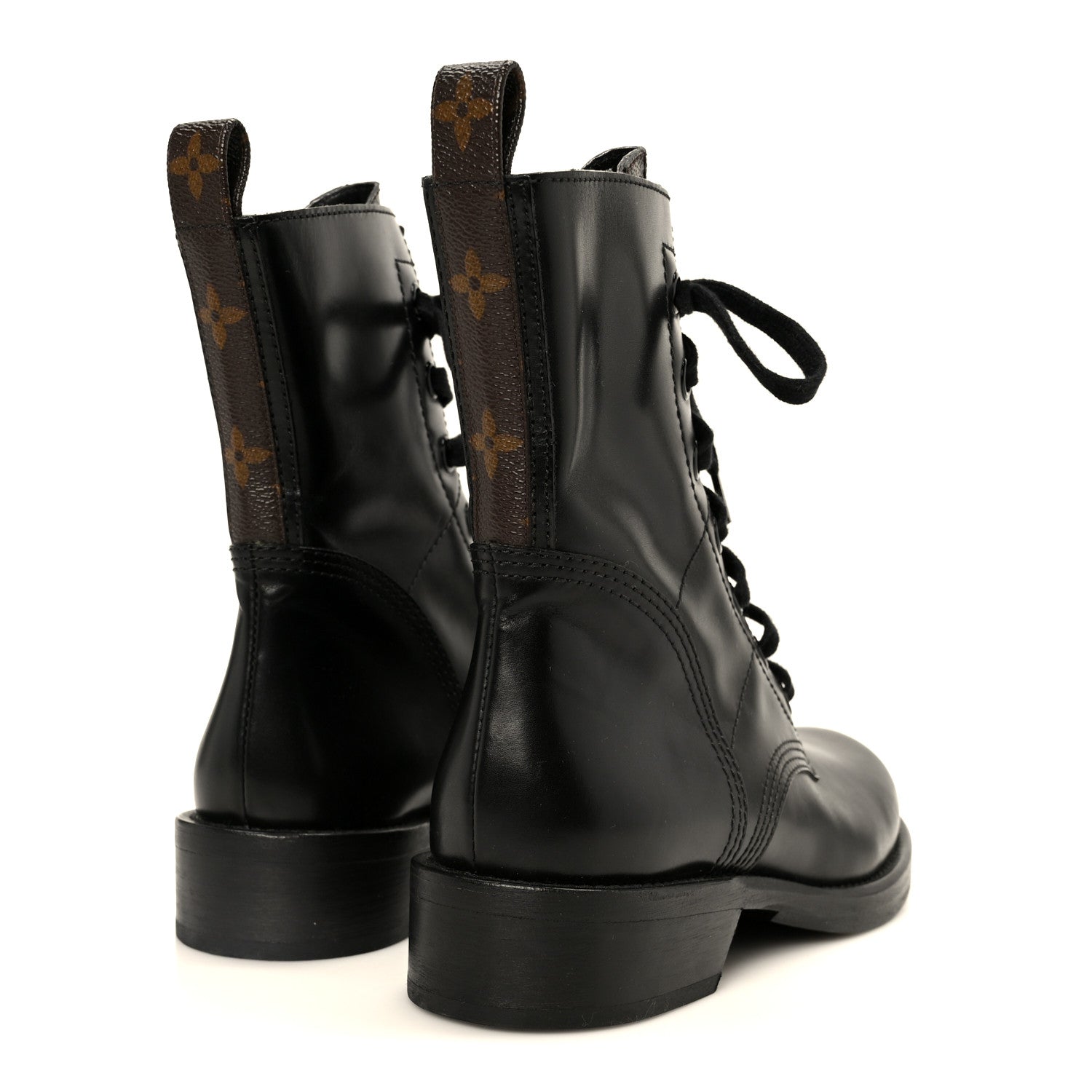Calfskin Monogram Metropolis Flat Ranger Boots 37 Black
