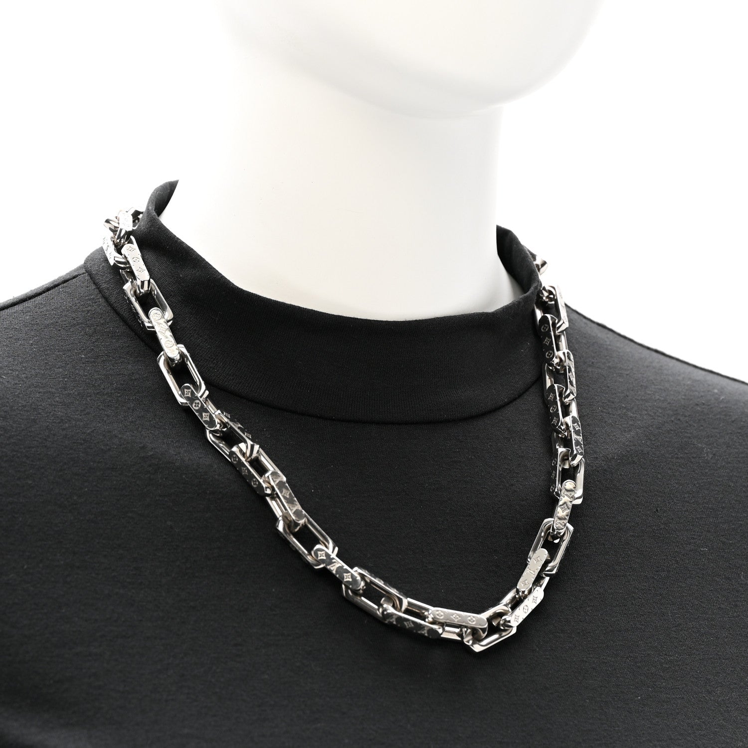 Monogram Chain Necklace Silver