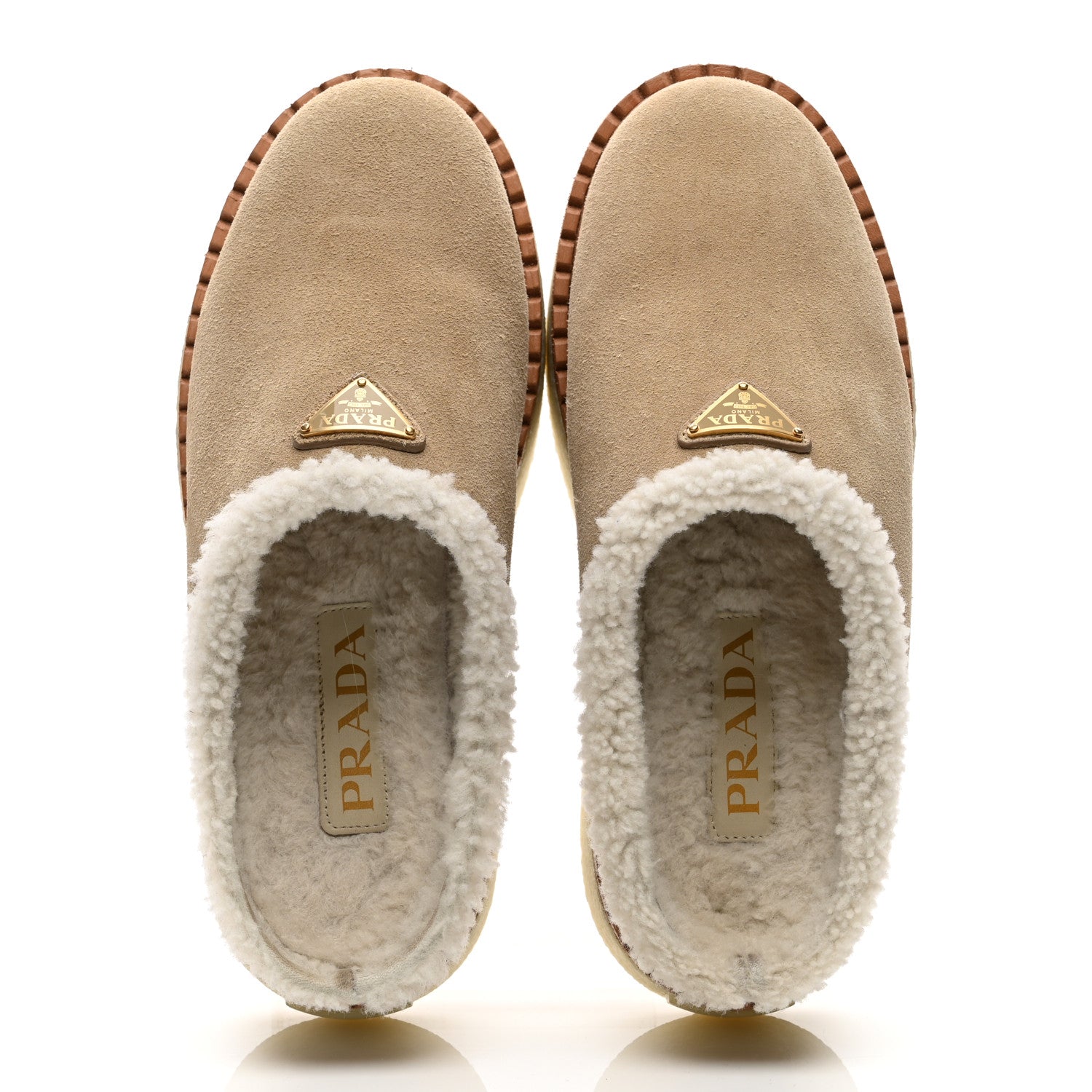Shearling Suede Scamosciato Evolve Mules 36.5 Ecru