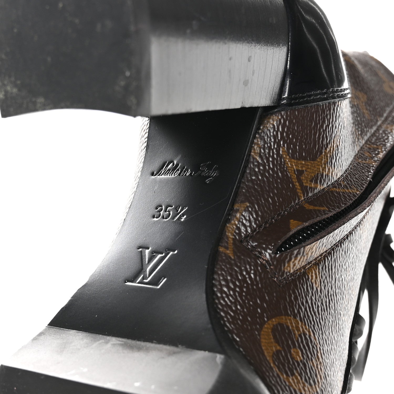 Patent Calfskin Monogram Star Trail Ankle Boots 35.5 Black