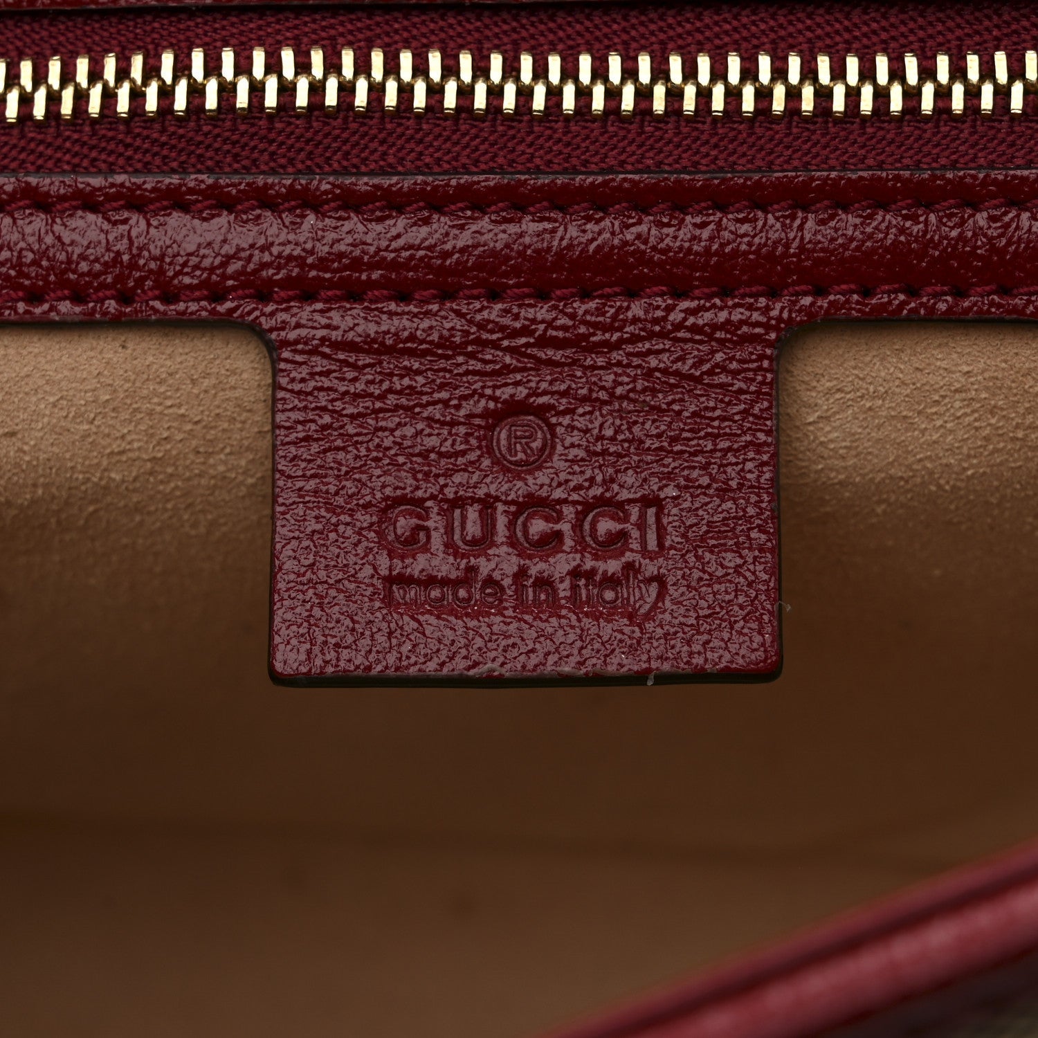 Monogram Azalea Calfskin Matelasse Diagonal Mini GG Marmont Shoulder Bag Beige Ebony New Cherry Red
