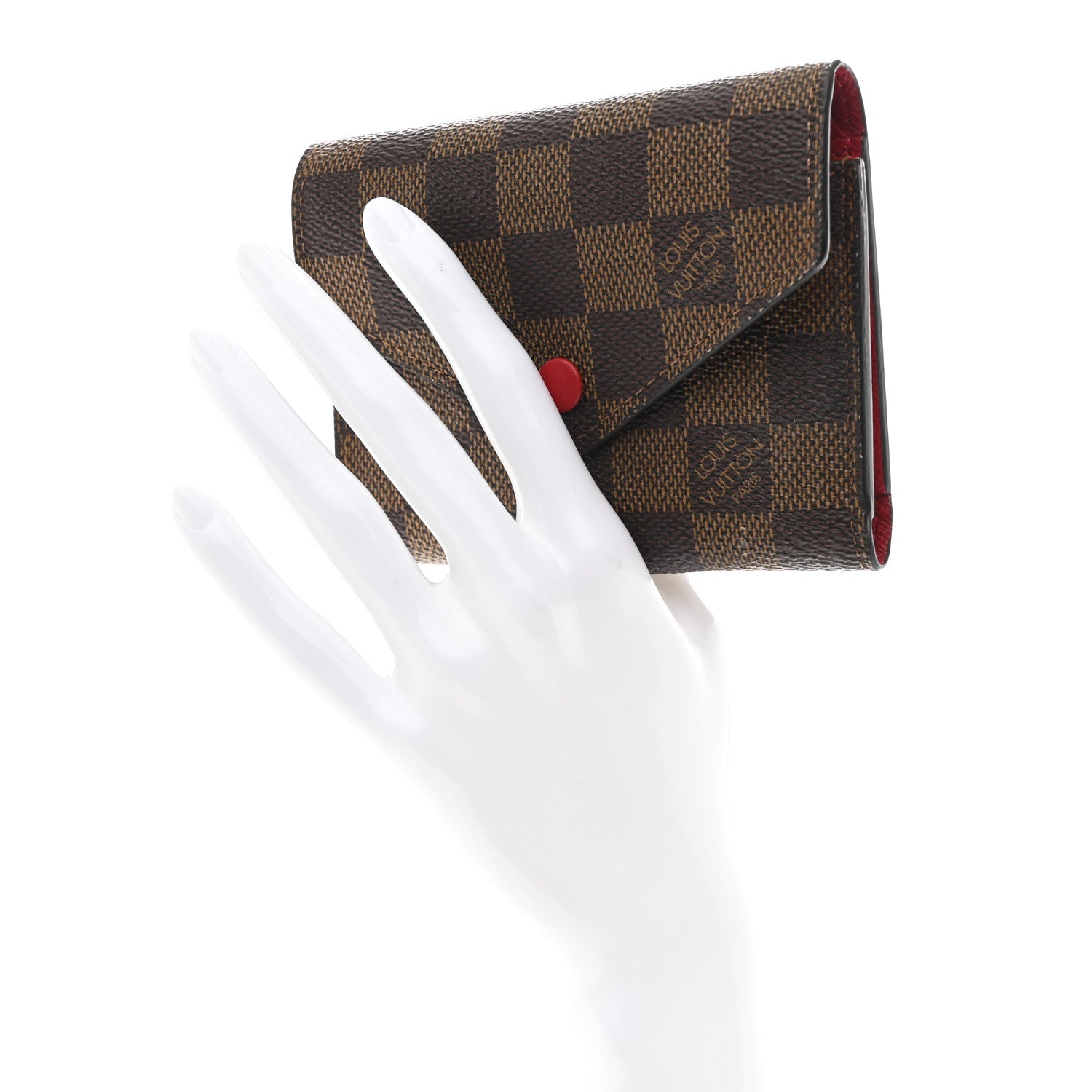 Damier Ebene Victorine Wallet Red