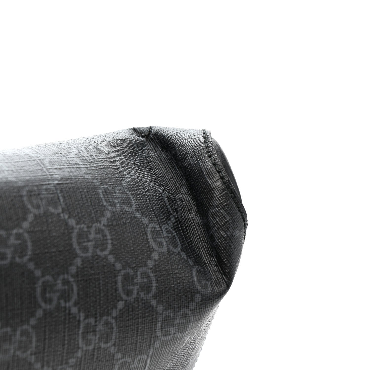 GG Supreme Monogram Appia Calfskin Web Flat Messenger Bag Black Grey