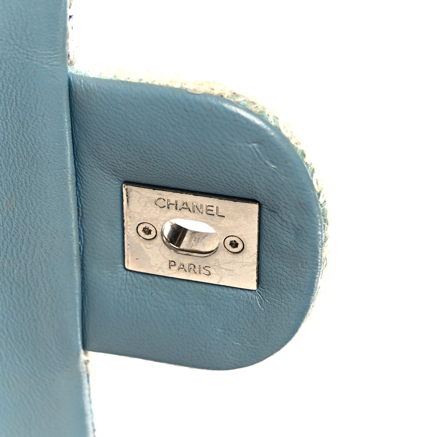 Sequin Large Waterfall Flap Light Blue
