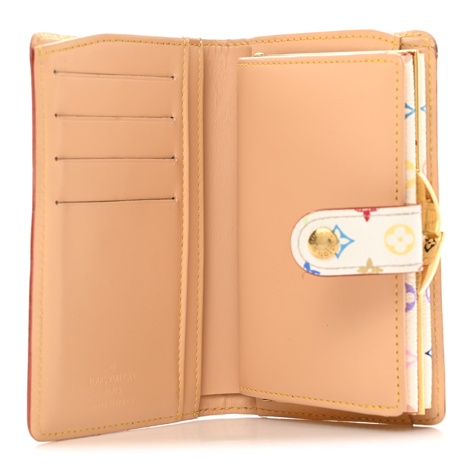 Monogram Multicolor French Purse Wallet White