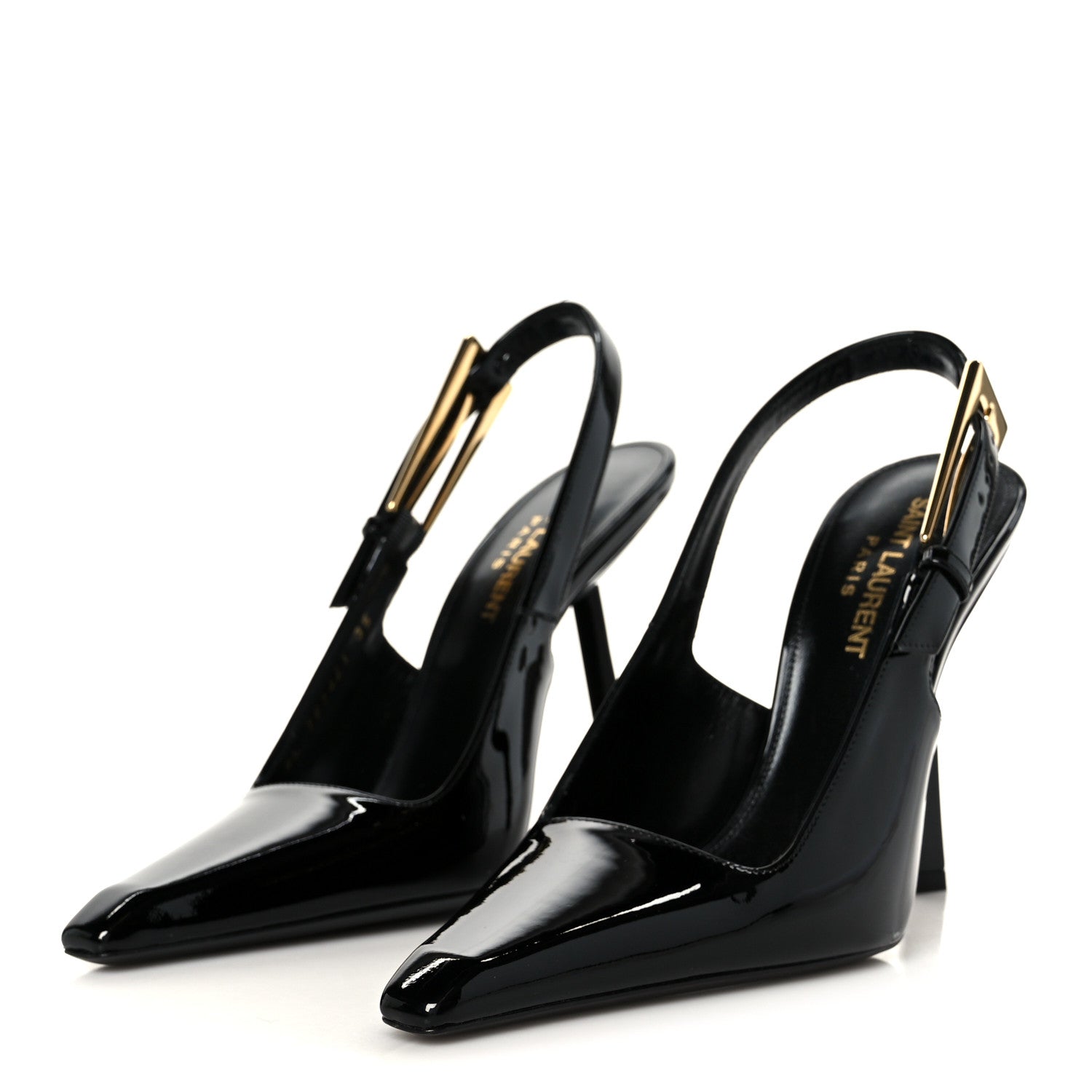Glazed Calfskin Lee Slingback Pumps 35 Black