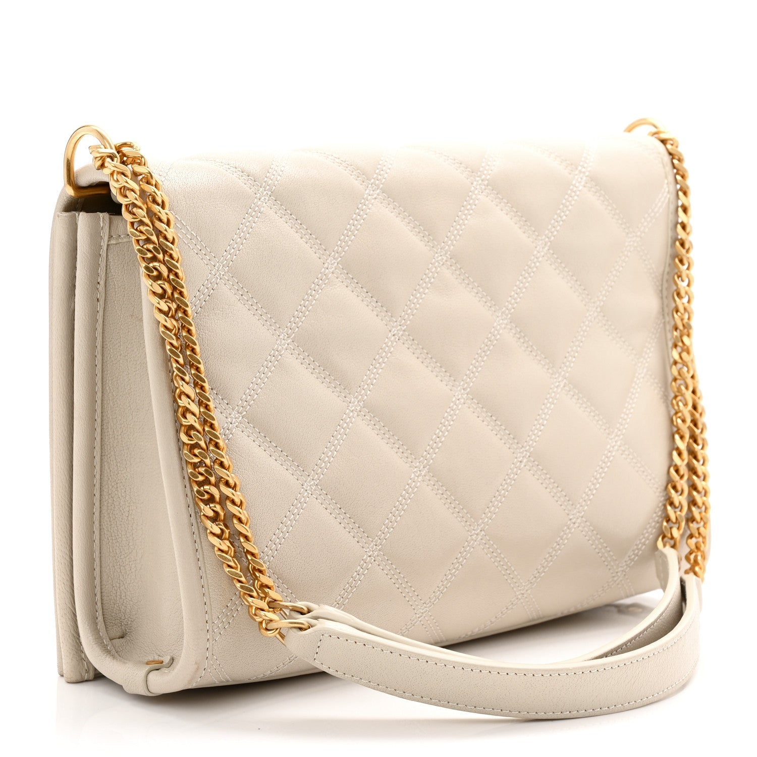 Lambskin Quilted Mini Becky Chain Bag Crema Soft