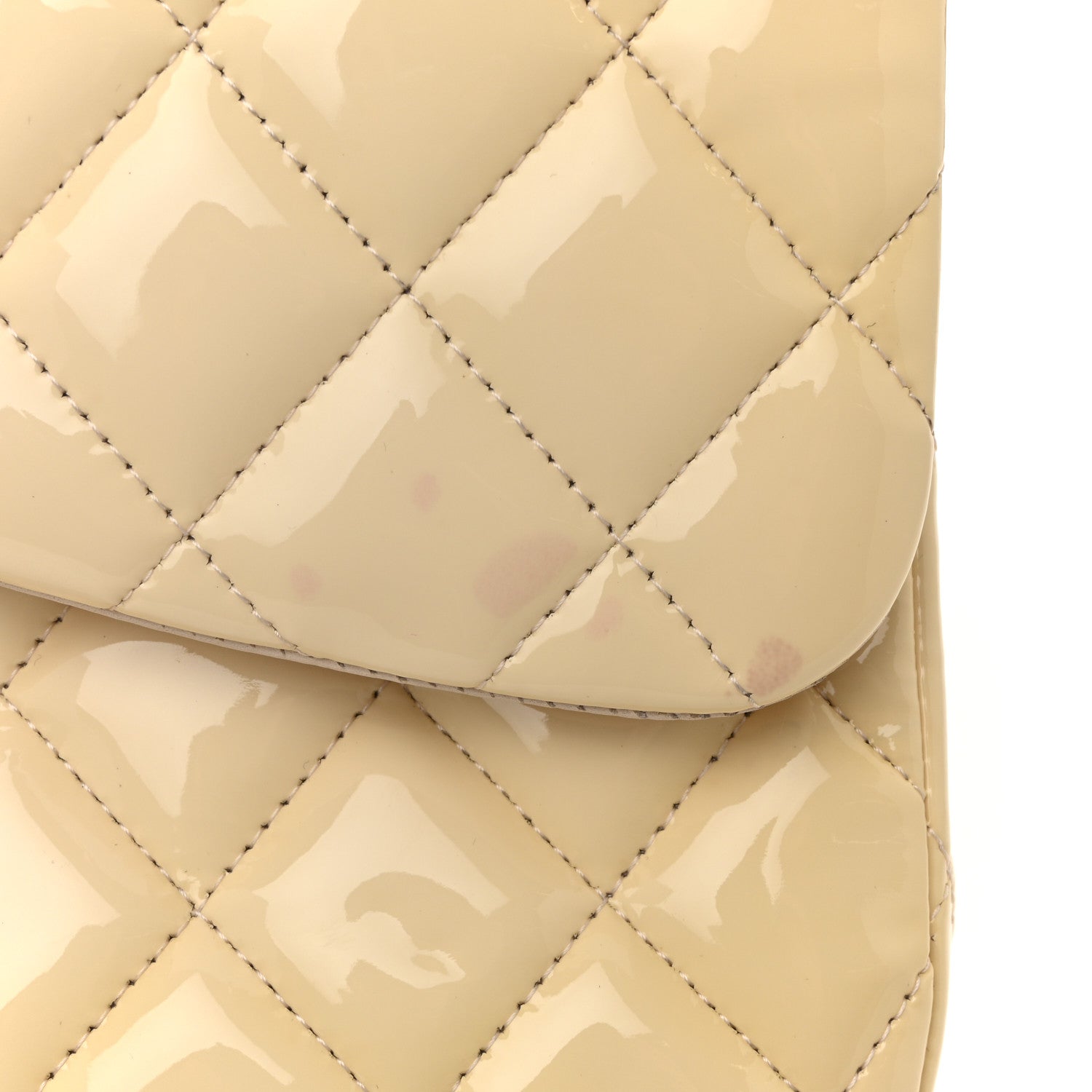 Patent Quilted Jumbo Double Flap Light Pink