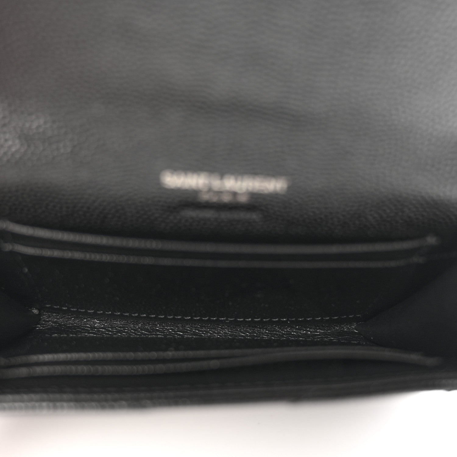 Grain De Poudre Matelasse Chevron Small Monochrome Monogram Envelope Wallet Black