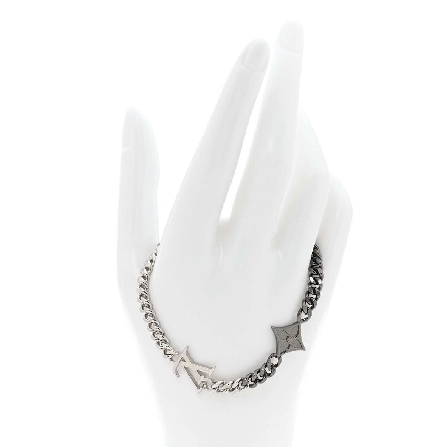 Brass LV Instinct Bracelet Silver