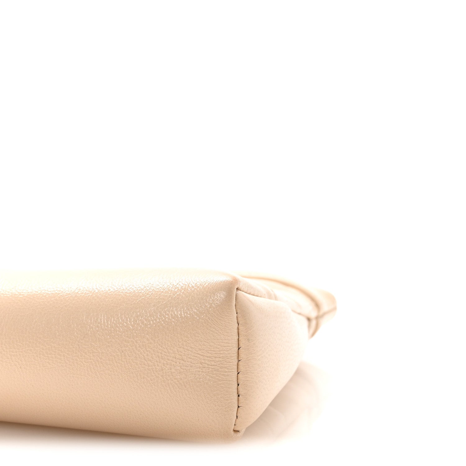 Shiny Crumpled Calfskin Quilted Nano 31 Shopping Bag Beige