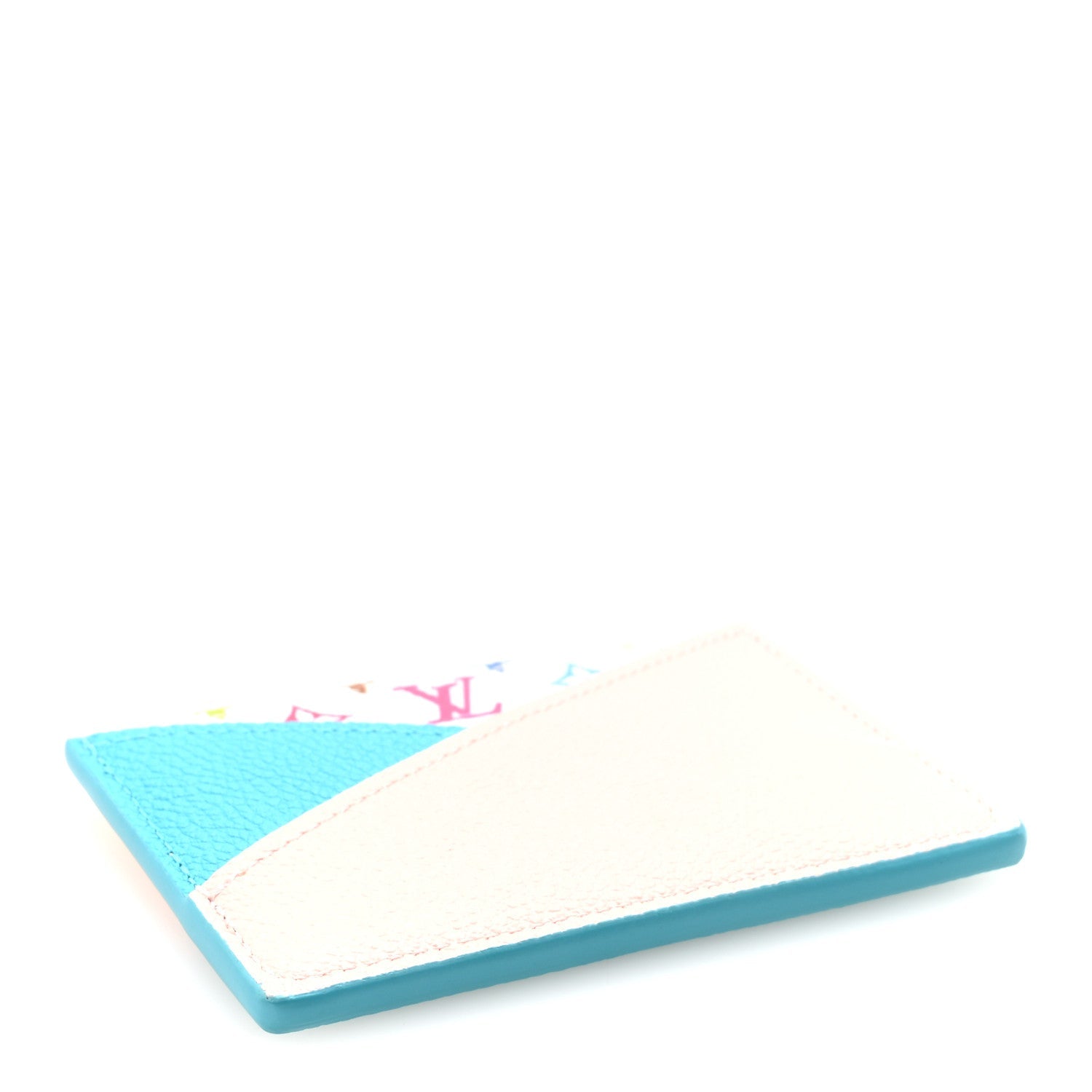 LV X TM Monogram Multicolor Criss-Cross Card Holder Kabira Blue Rose