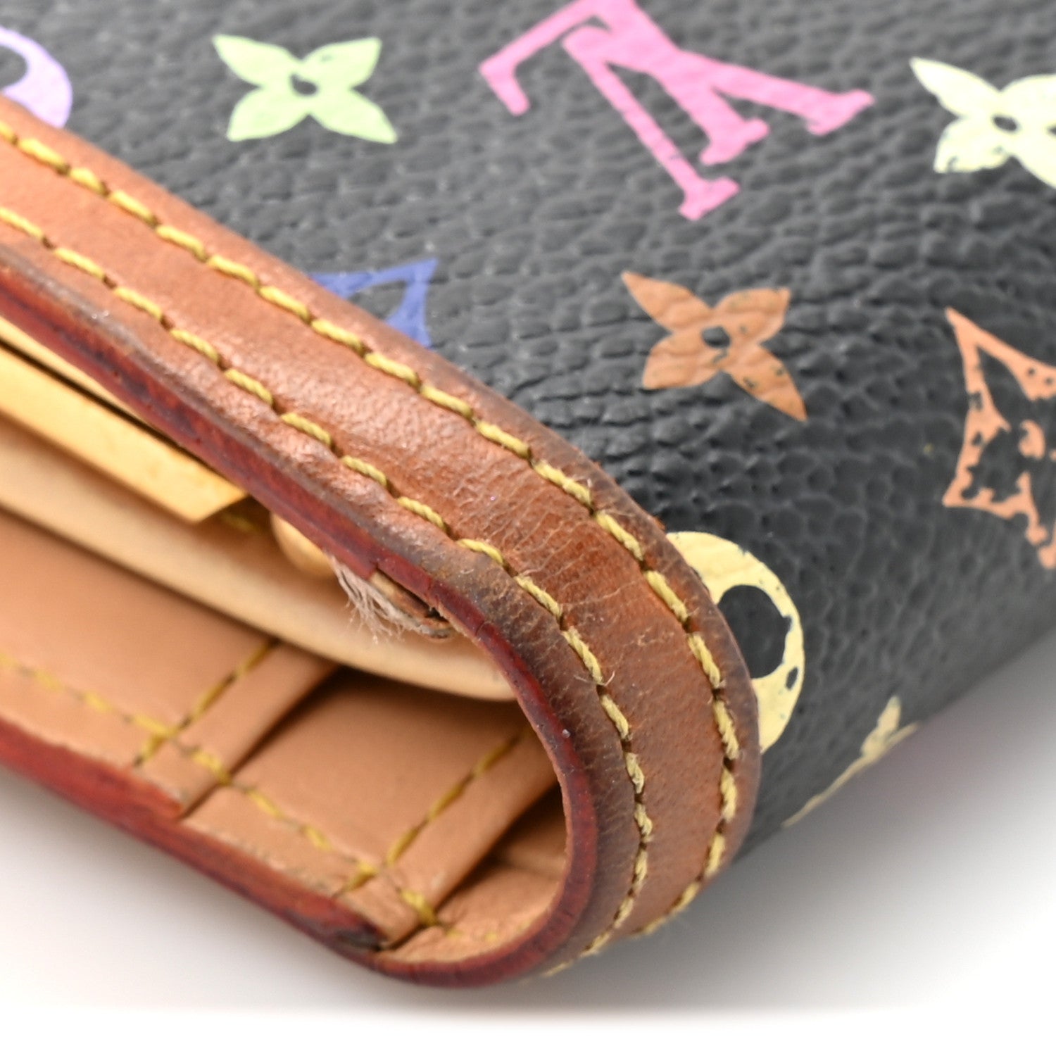 Monogram Multicolor French Purse Wallet Black