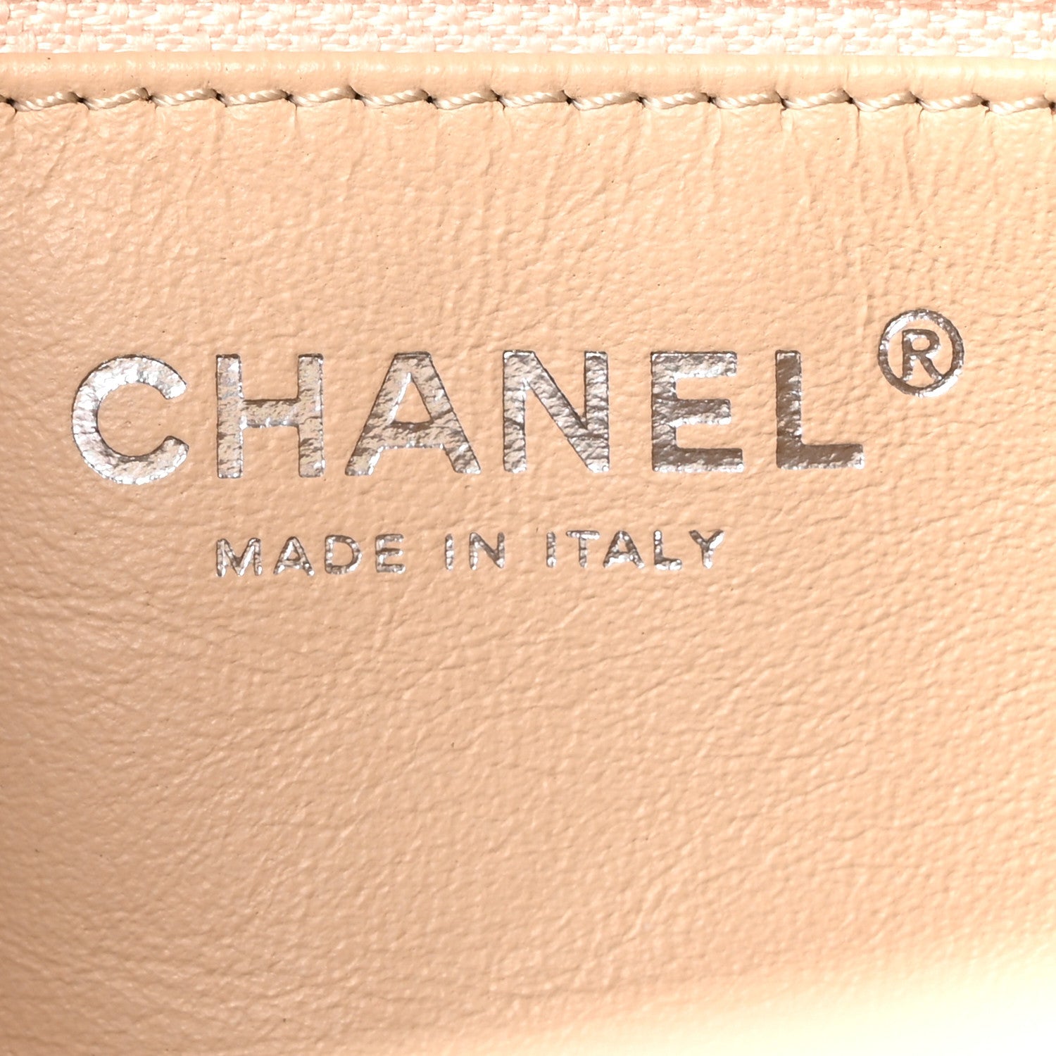 Shiny Lambskin Quilted Medium Camera Case Beige