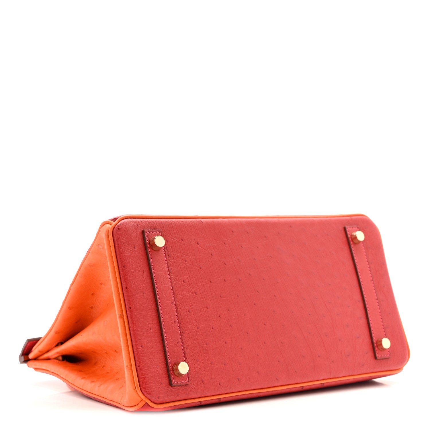 Ostrich Horseshoe Birkin 30 Rouge Vif Orange