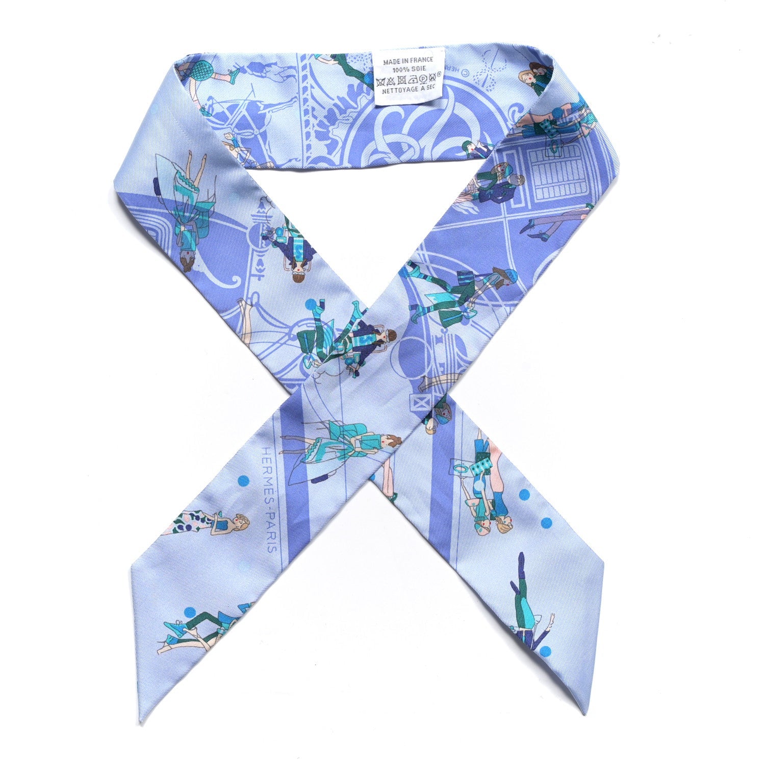 Silk Ex-Libris Les Parisiennes Twilly Ciel Turquoise Lavender