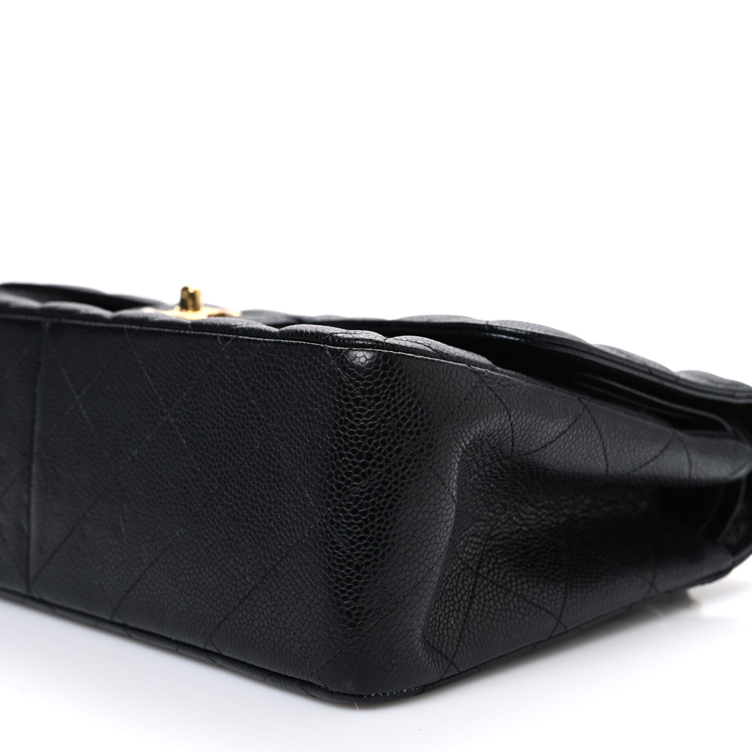 Caviar Quilted Jumbo Double Flap Black