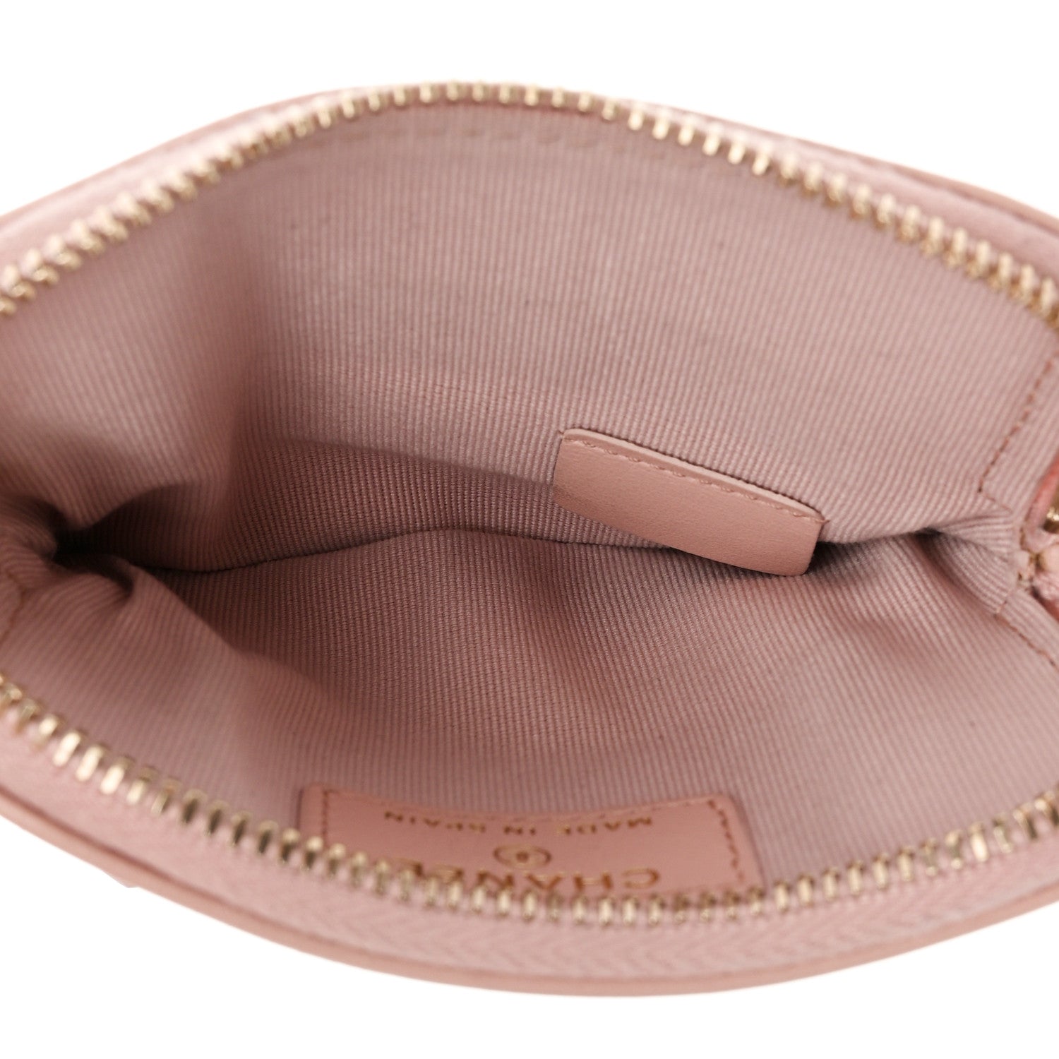 Quilted Chanel 19 Zip Card Holder Wallet Light Pink