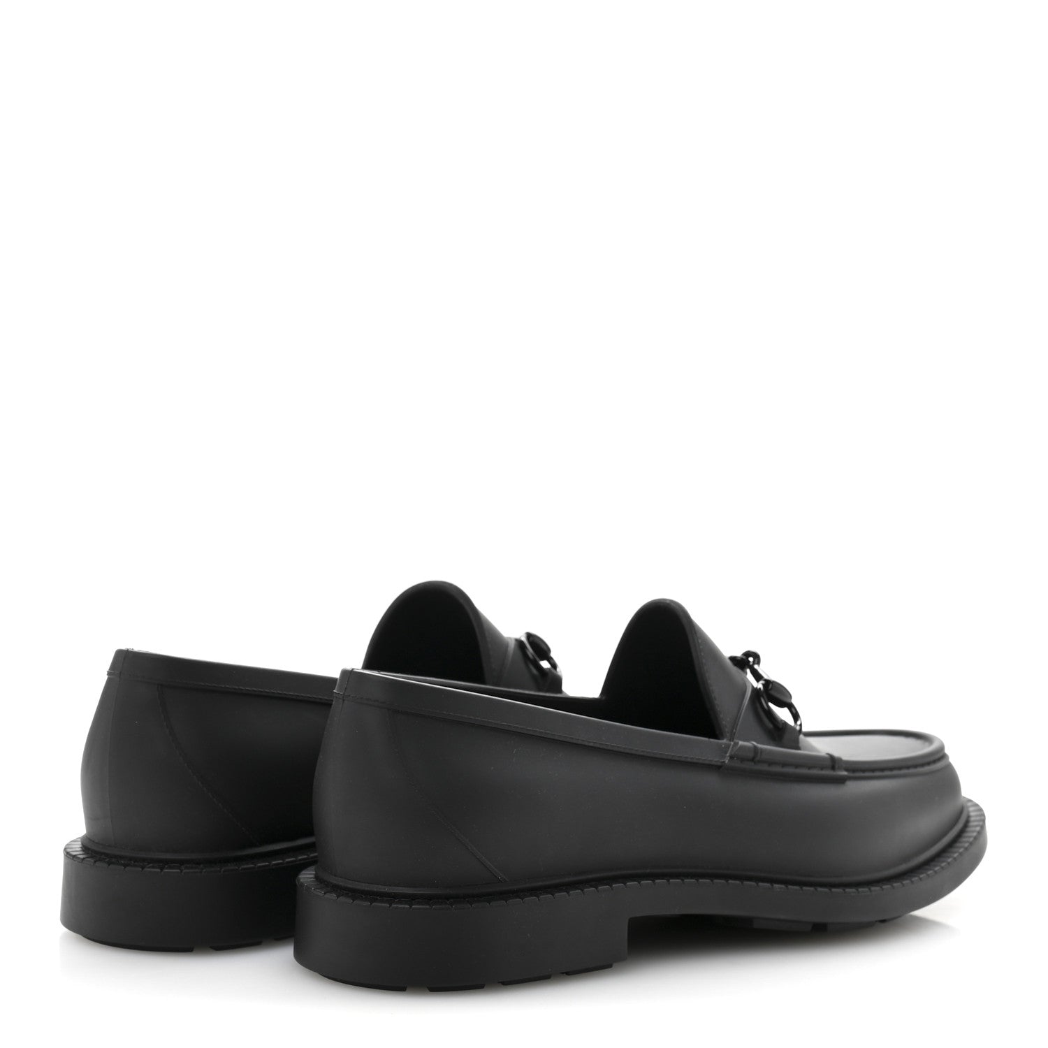 Rubber Enamel Horsebit Mens Loafers 9 Black