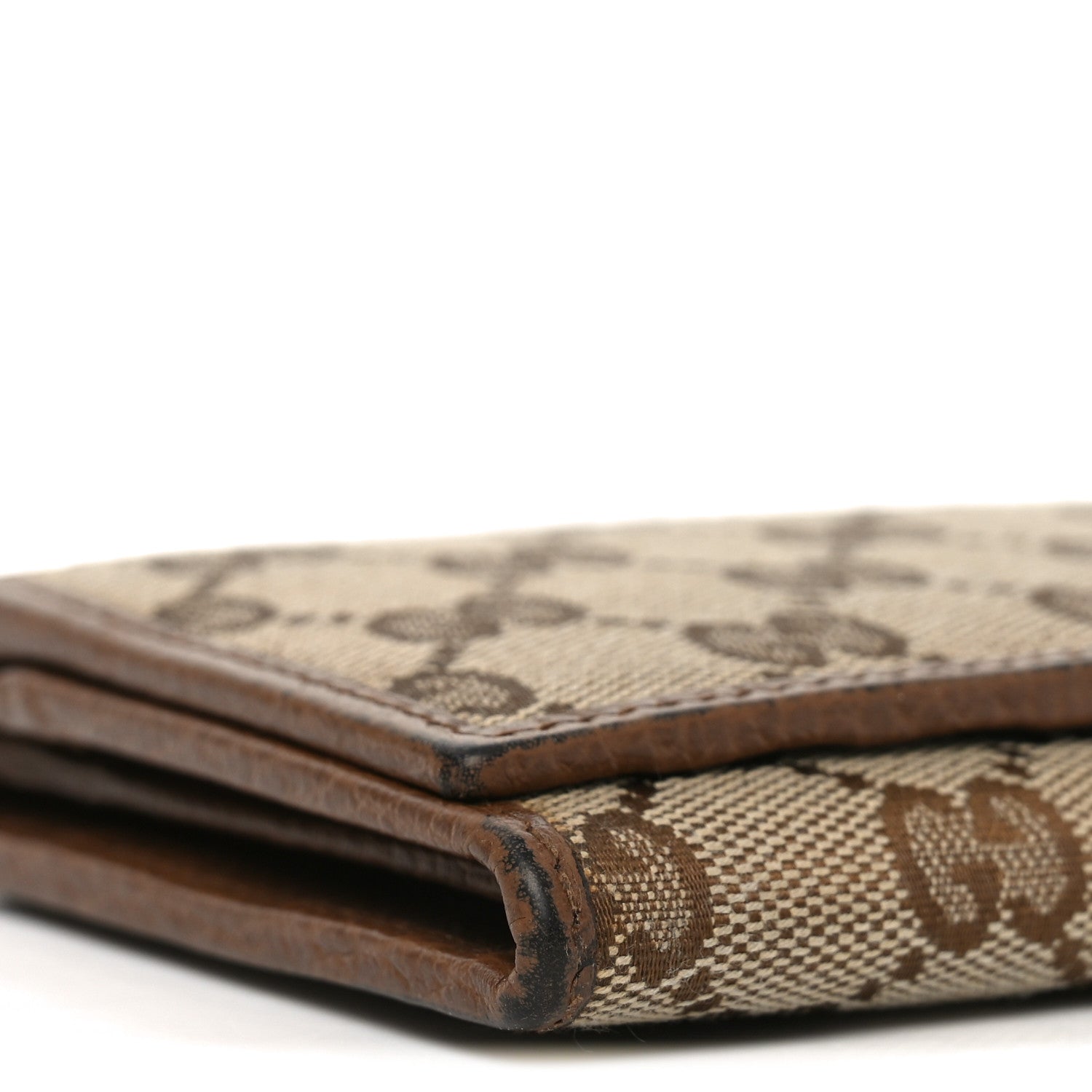 Monogram Dollar Calfskin Continental Flap Wallet Beige Ebony Tabacco