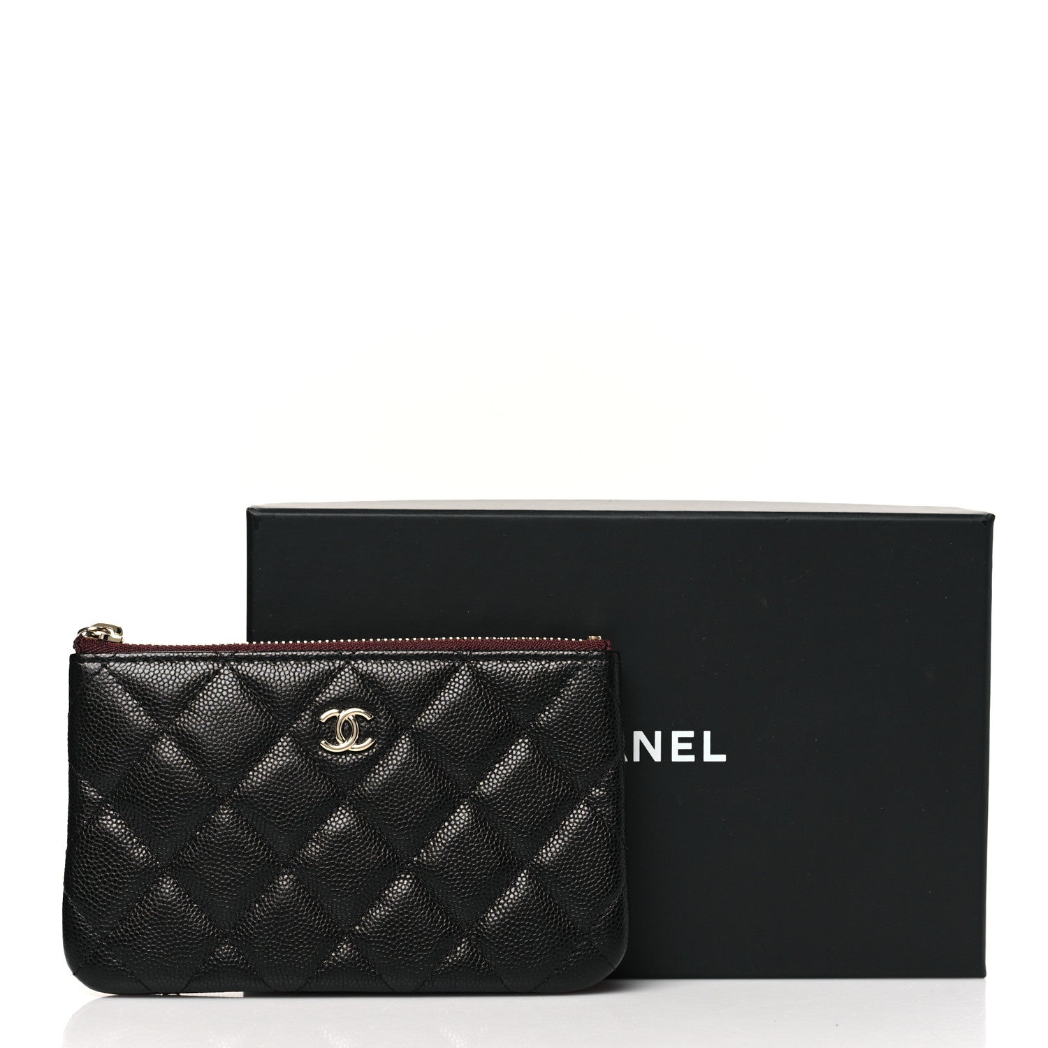 Caviar Quilted Small Cosmetic Case Black