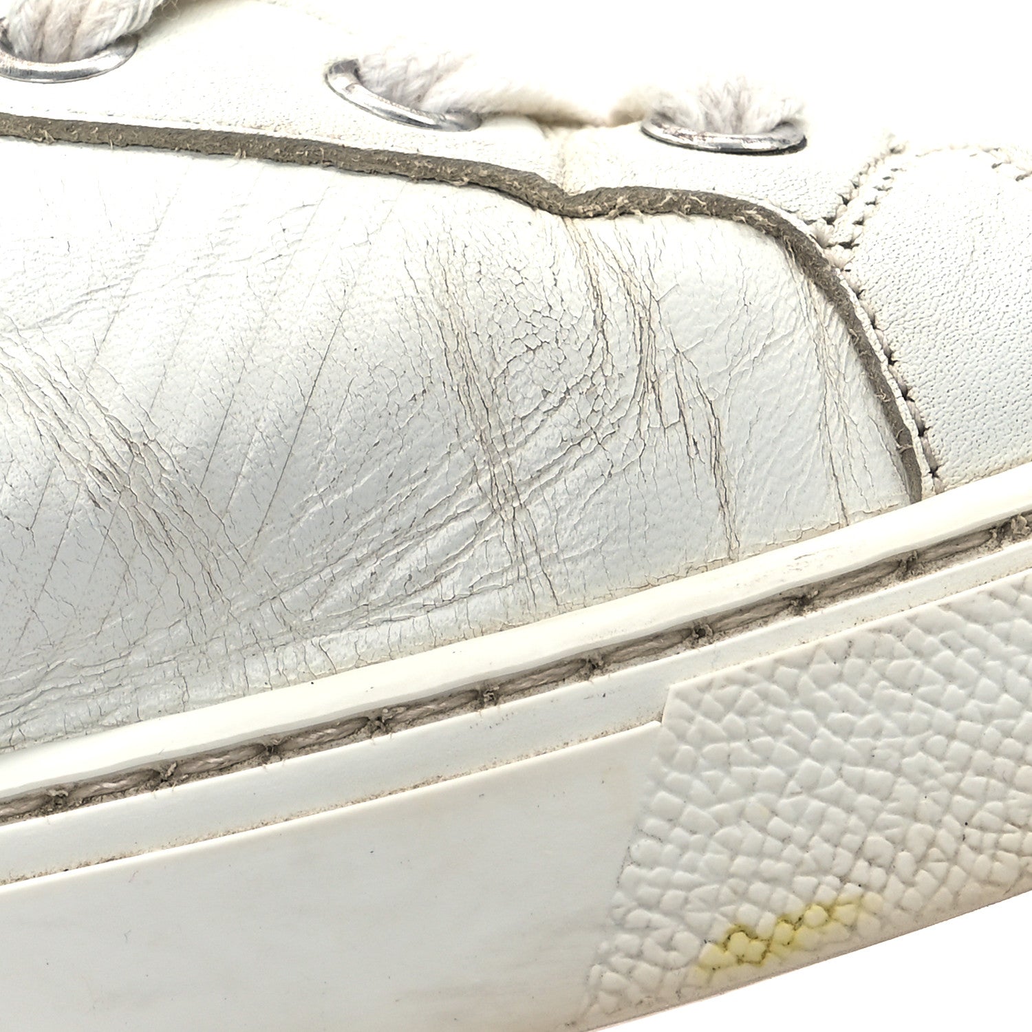 Calfskin Womens Advantage Sneakers 37 White