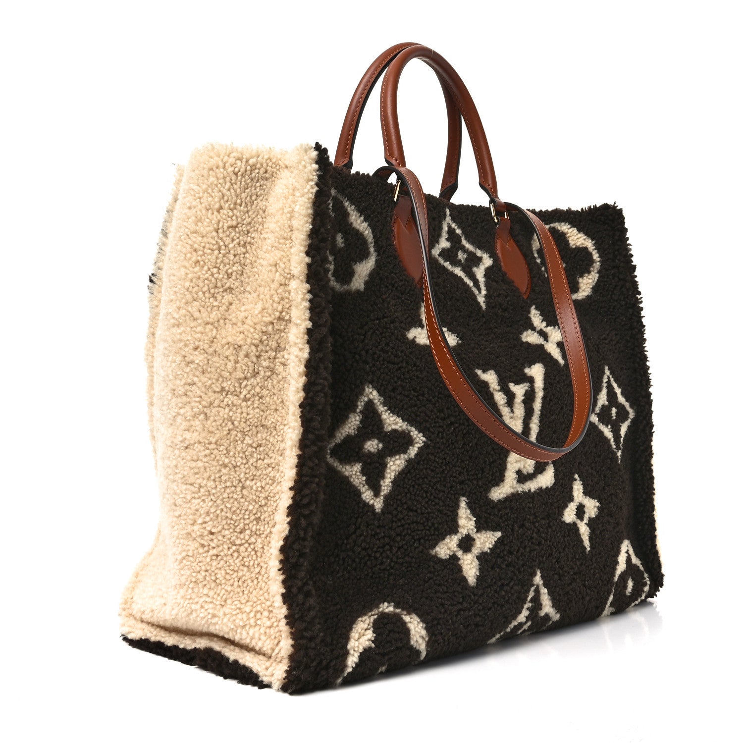 Shearling Monogram Giant Teddy Onthego GM Black White