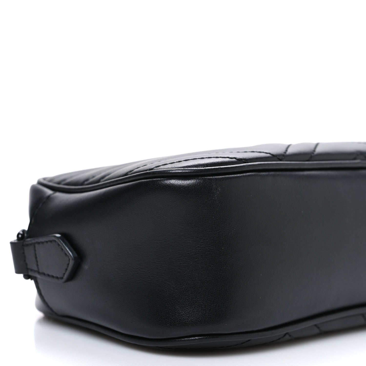 Calfskin Matelasse Monochrome Small GG Marmont Chain Shoulder Bag Black