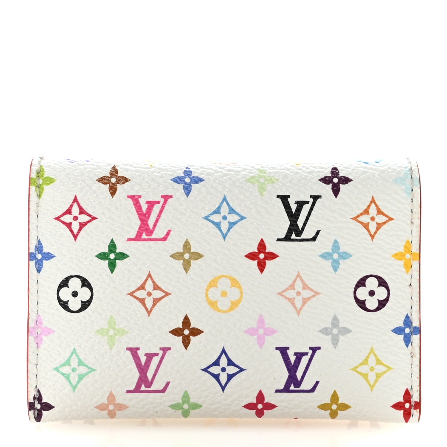 LV X TM Monogram Multicolor Slim Card Holder White