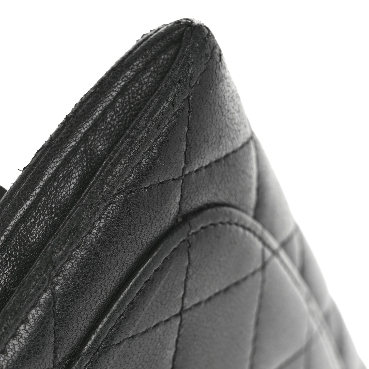 Lambskin Quilted Medium Flap Wallet Black