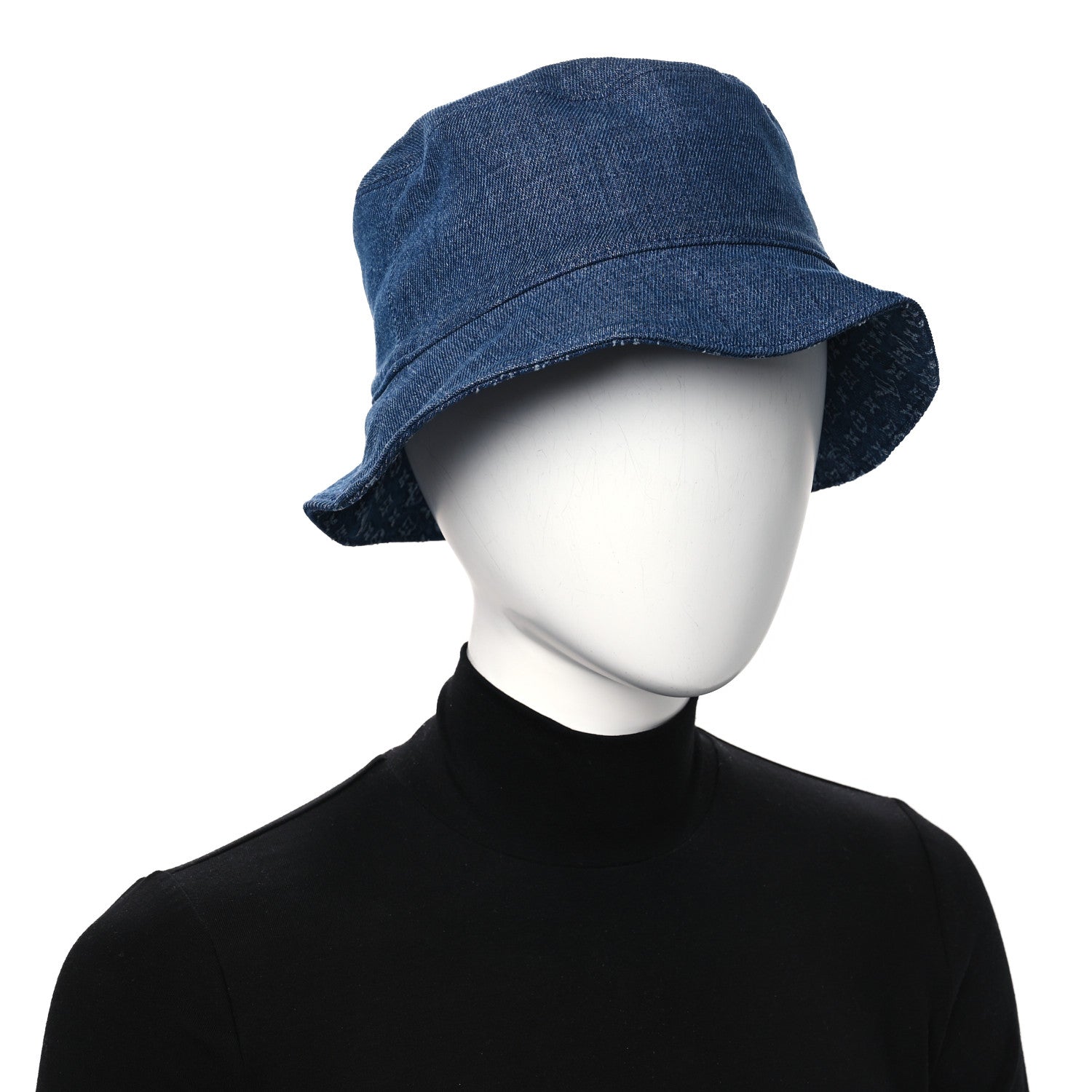 Monogram Denim Reversible Everyday Bucket Hat M Blue