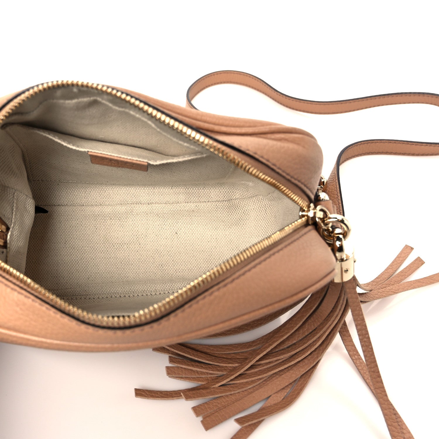 Pebbled Calfskin Small Soho Disco Bag Camelia