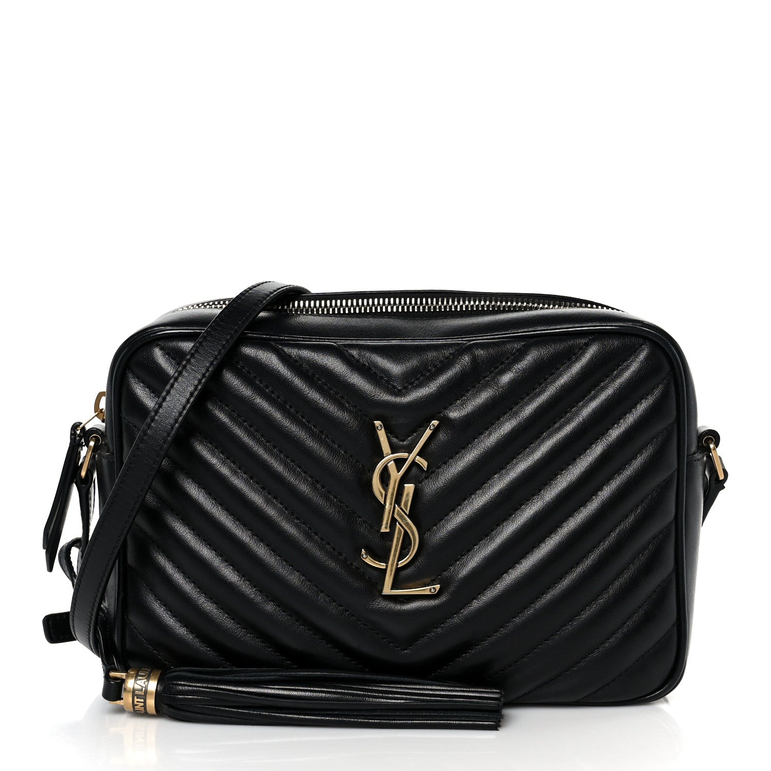Calfskin Matelasse Monogram Lou Camera Bag Black