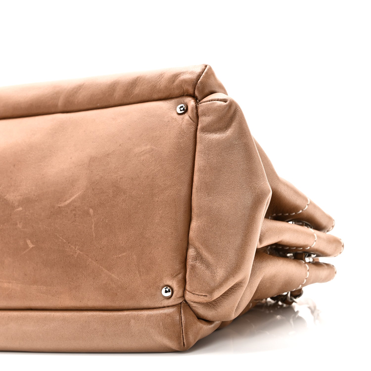 Lambskin Lax Accordion Hobo Brown