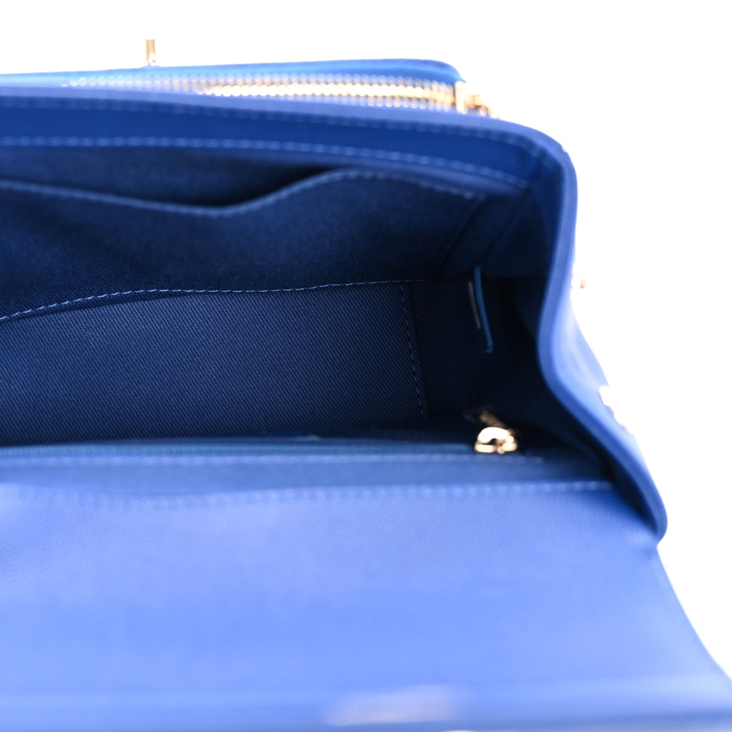Caviar Quilted Small Business Affinity Flap Dark Blue