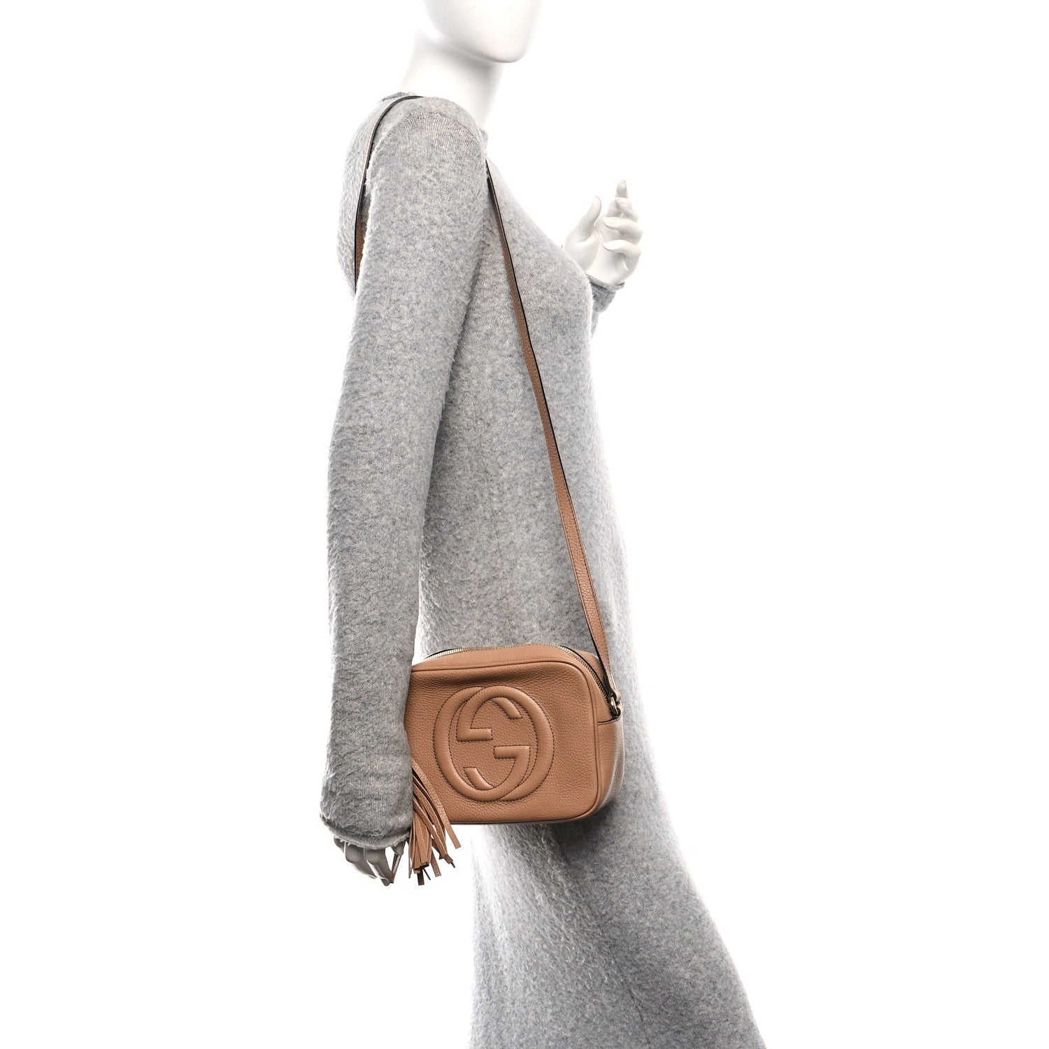 Pebbled Calfskin Small Soho Disco Bag Camelia